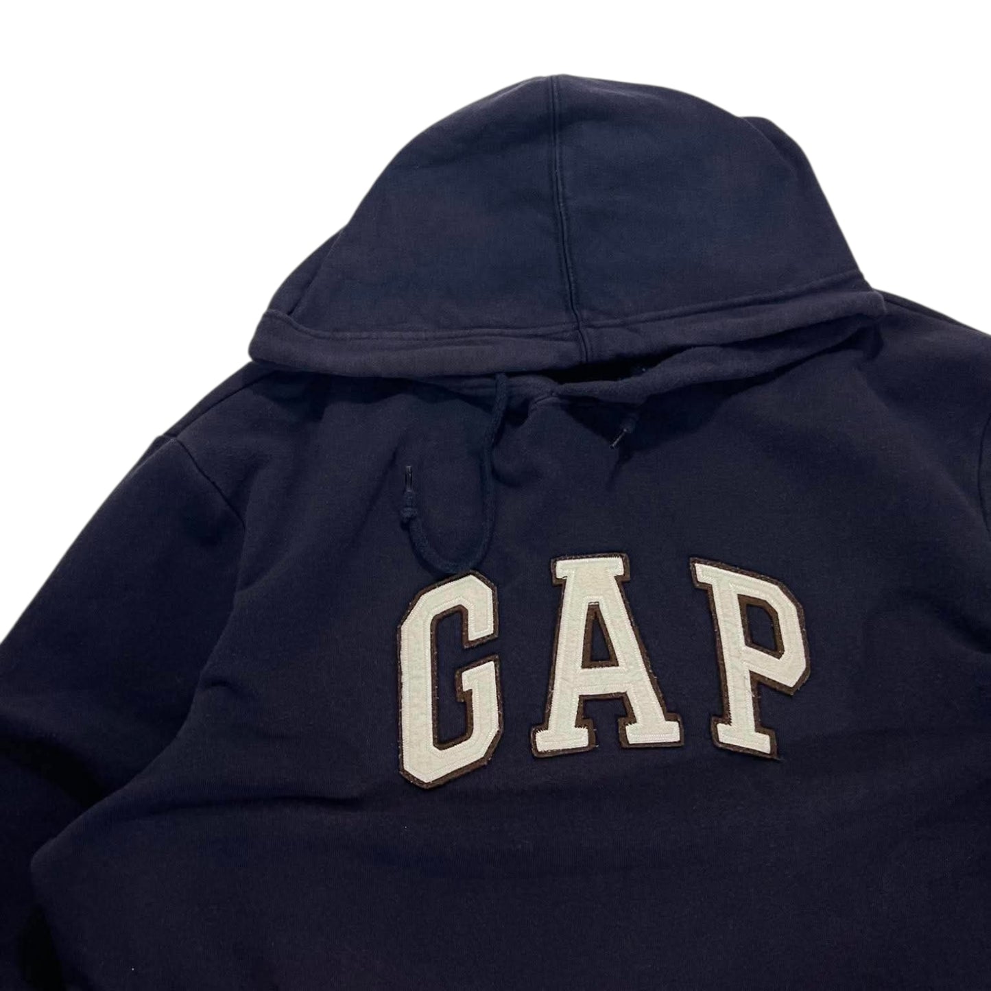 VINTAGE EMBROIDERED NAVY BLUE GAP HOODIE (L)
