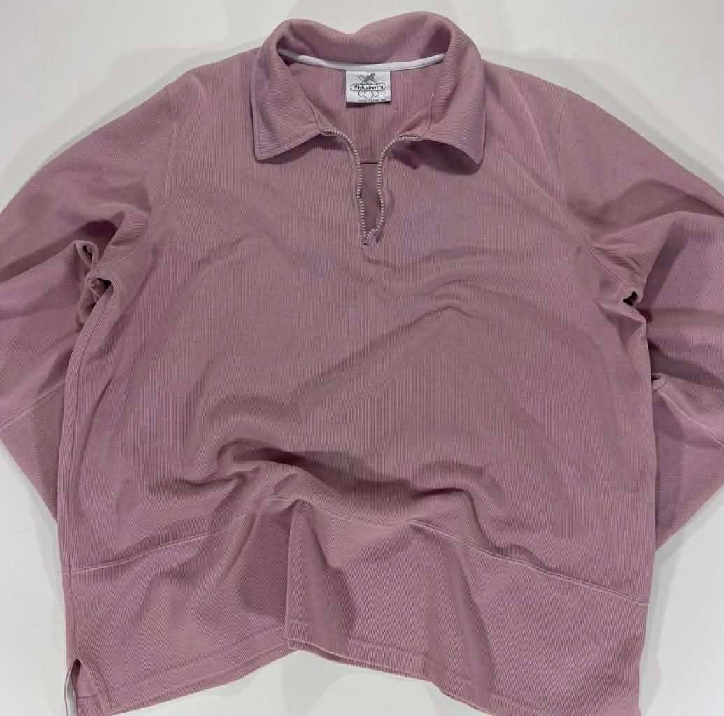 Y2K PICKABERRY PINK QUARTER ZIP SWEATSHIRT (XL)