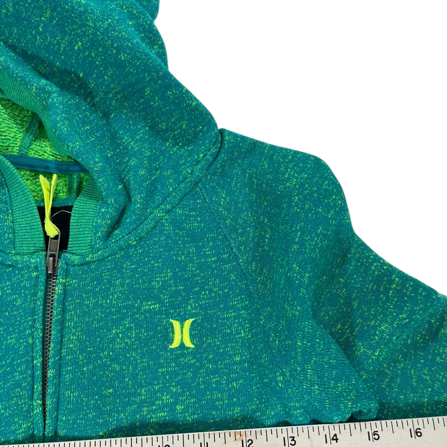 HURLEY GREEN ZIP UP HOODIE (S)