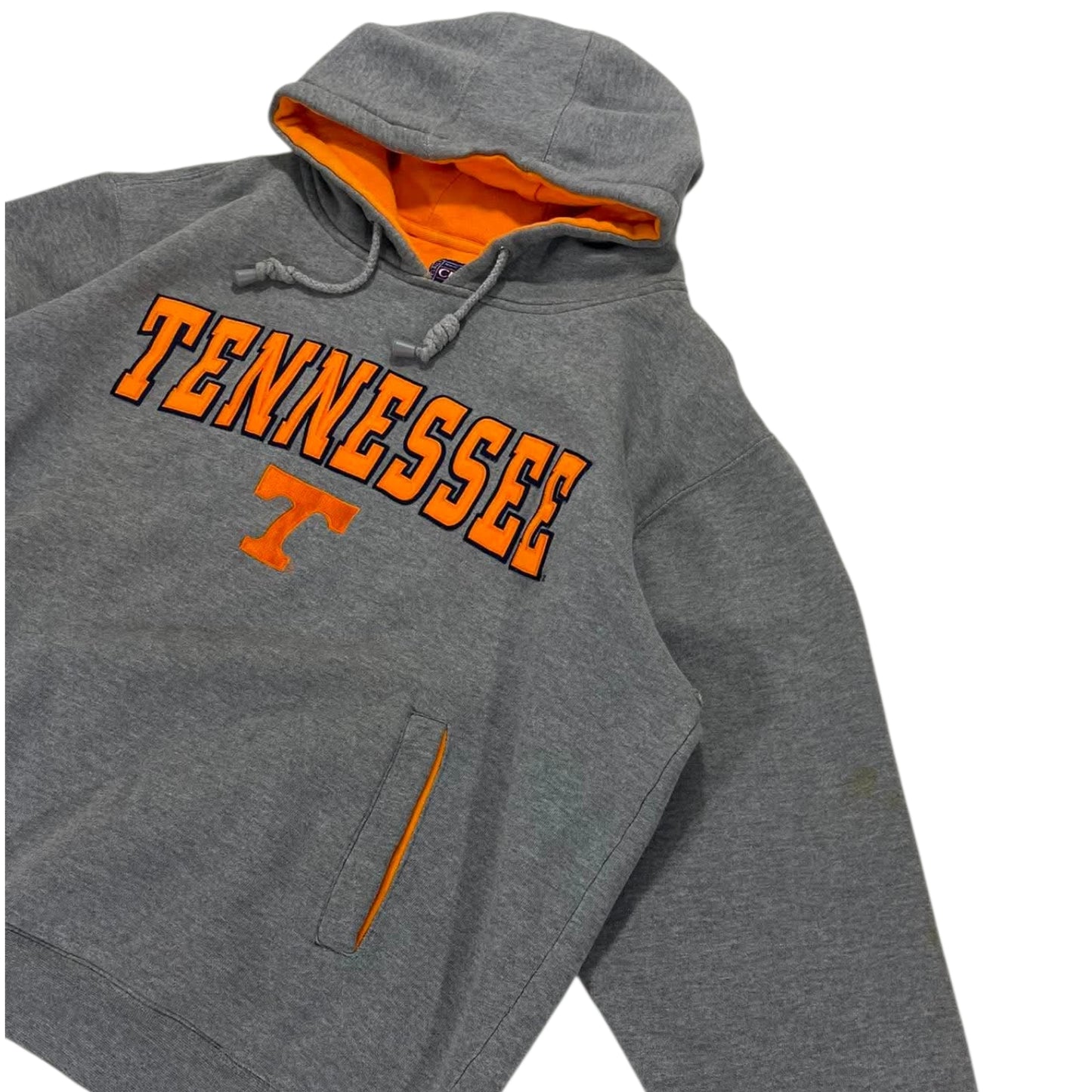 VINTAGE CHAMPS SPORT GREY EMBROIDERED TENNESSEE VOLUNTEERS HOODIE (L)