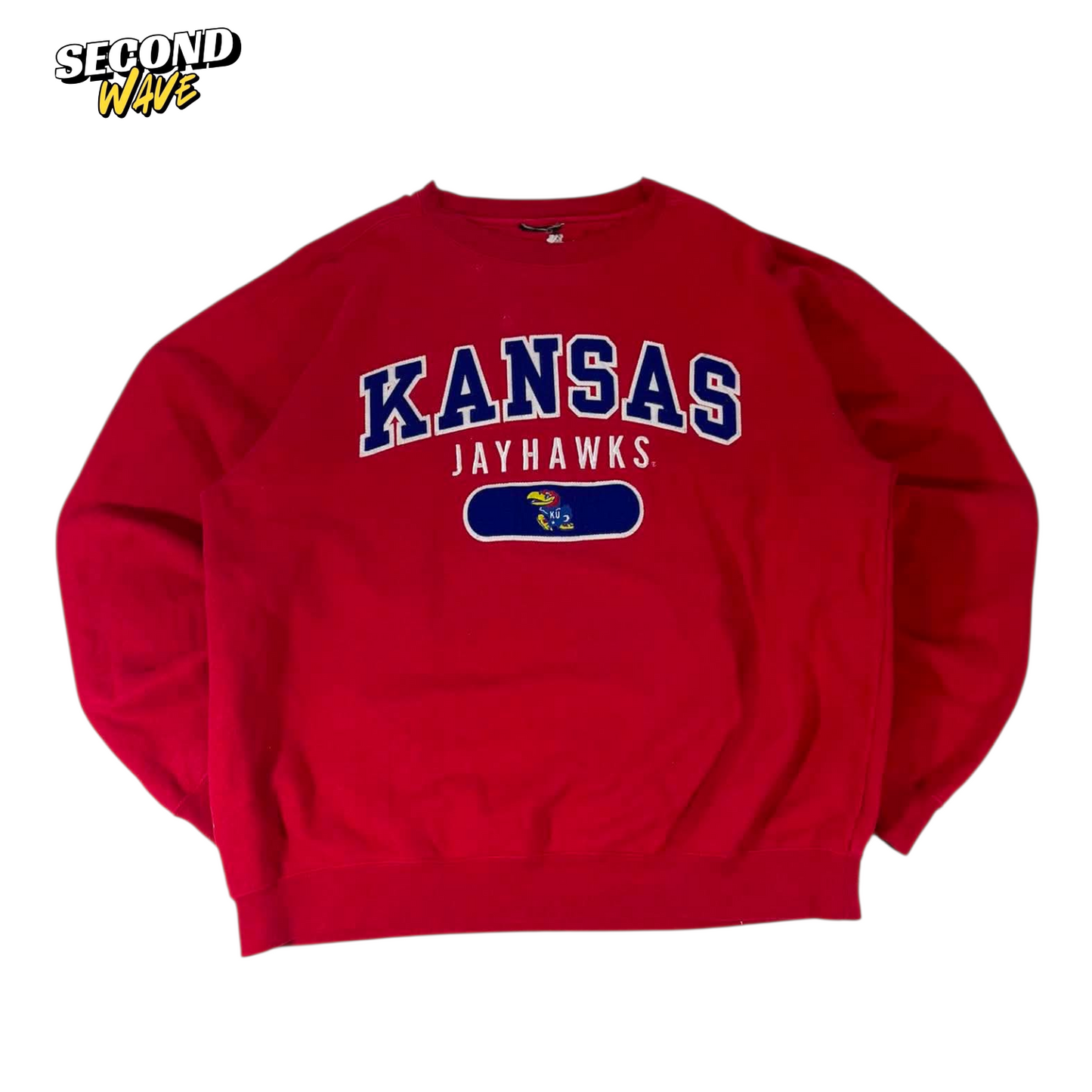 KANSAS JAYHAWKS RED CREWNECK SWEATSHIRT (M-L)