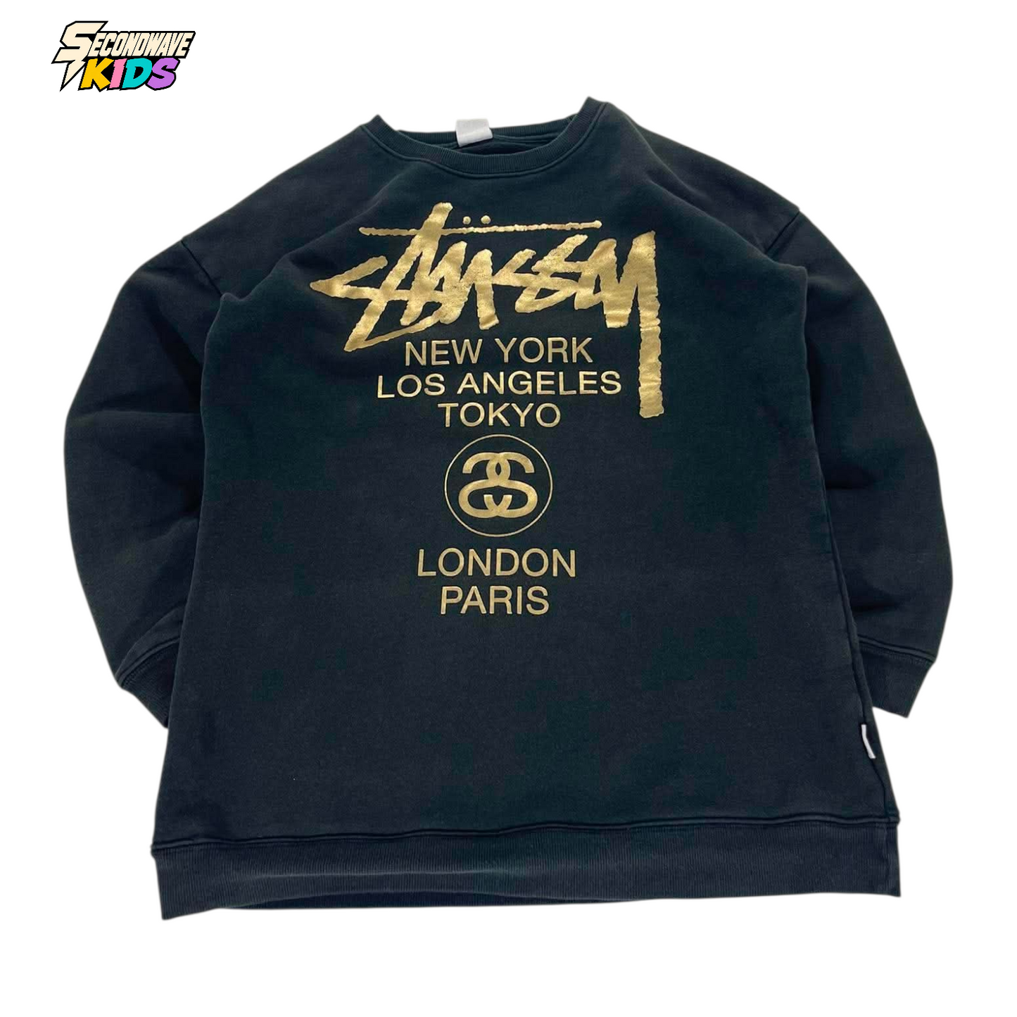 FADED STÜSSY GOLD LOGO CREWNECK (8)