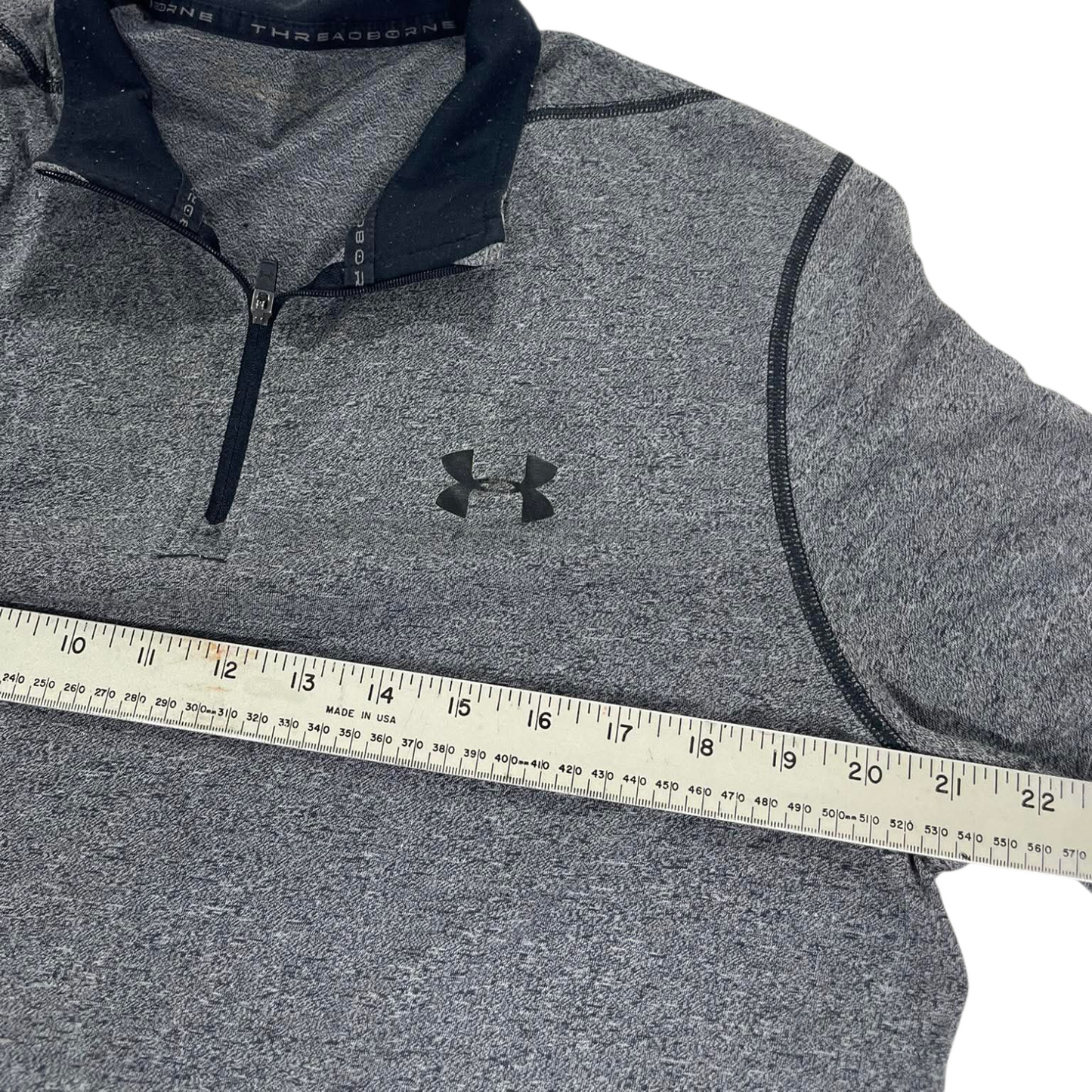 UNDER ARMOUR GREY QUARTER ZIP SWEATSHIRT (L)