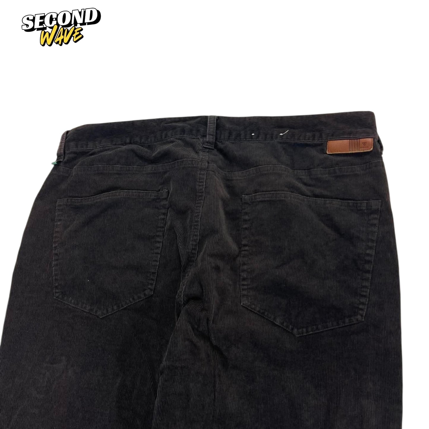VISSLA DARK BROWN CORDUROY TROUSERS (34)