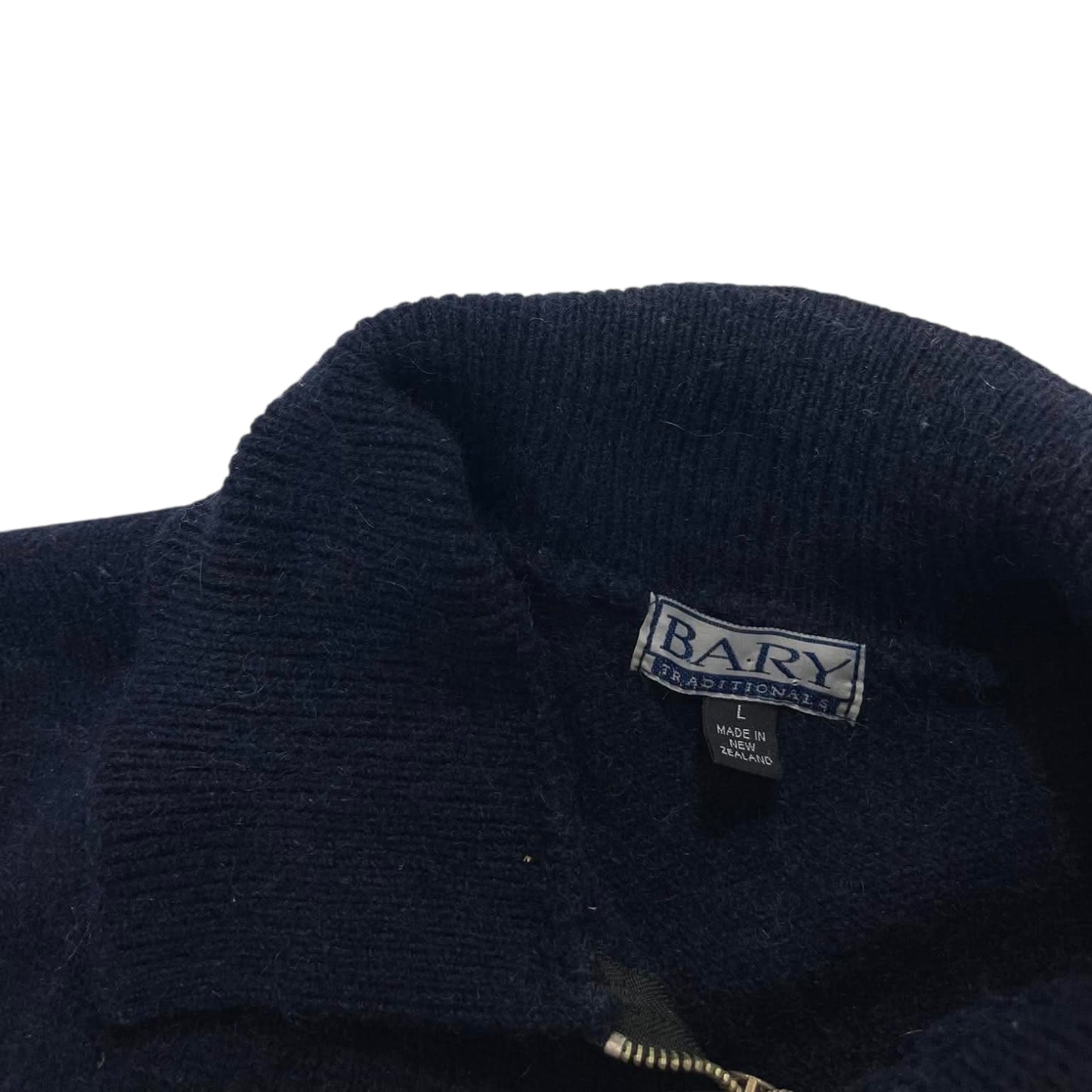 VINTAGE BARY NAVY BLUE QUARTER ZIP SWEATER (M-L)