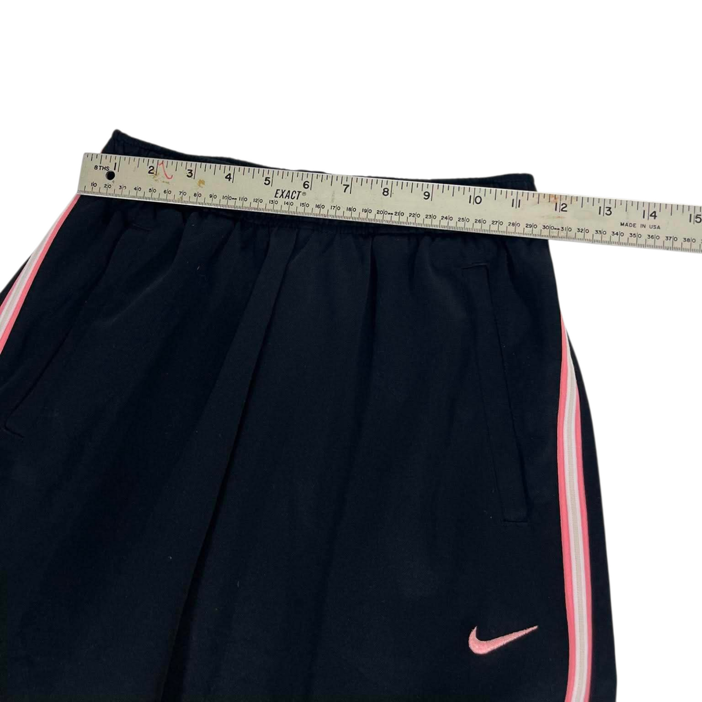 VINTAGE NIKE BLACK WITH PINK HIT TRACKPANTS (M-L) ⁴