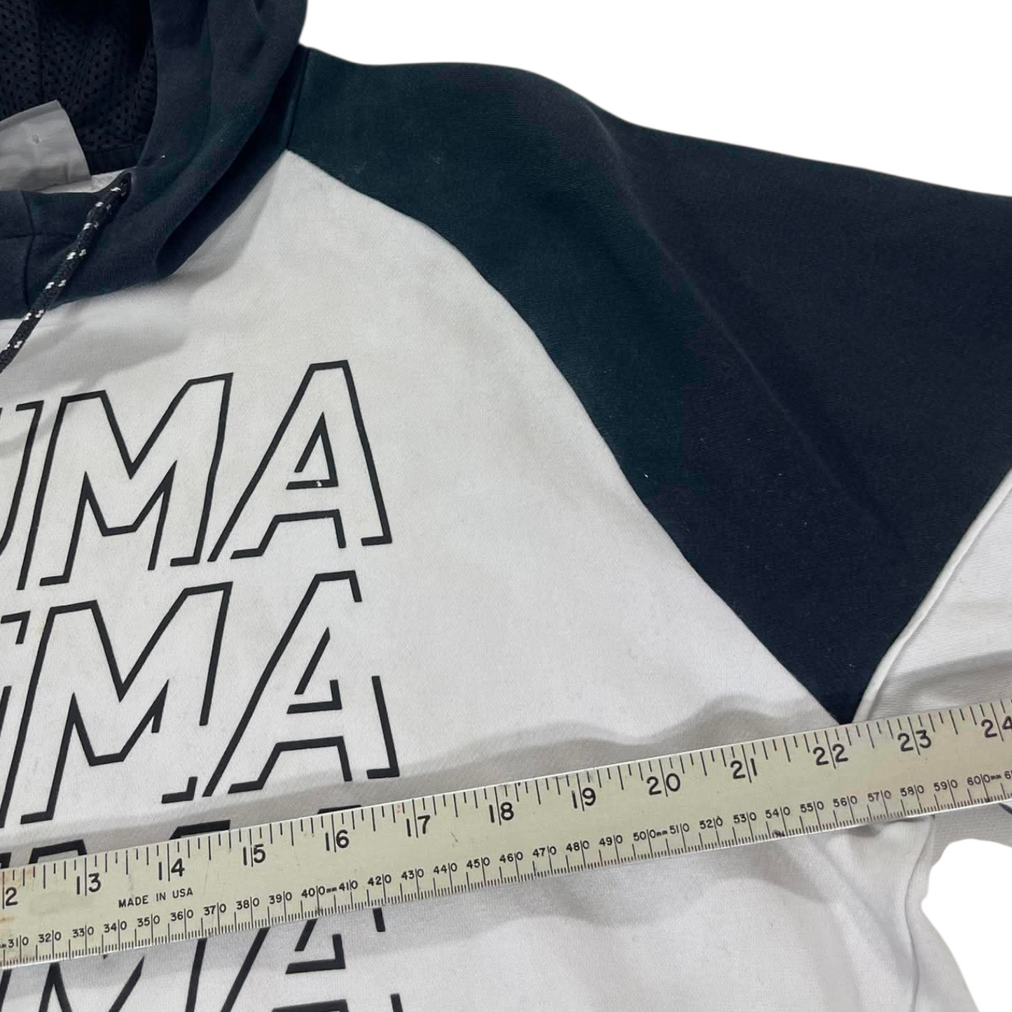 TRASHED PUMA GREY & BLACK HOODIE (L)