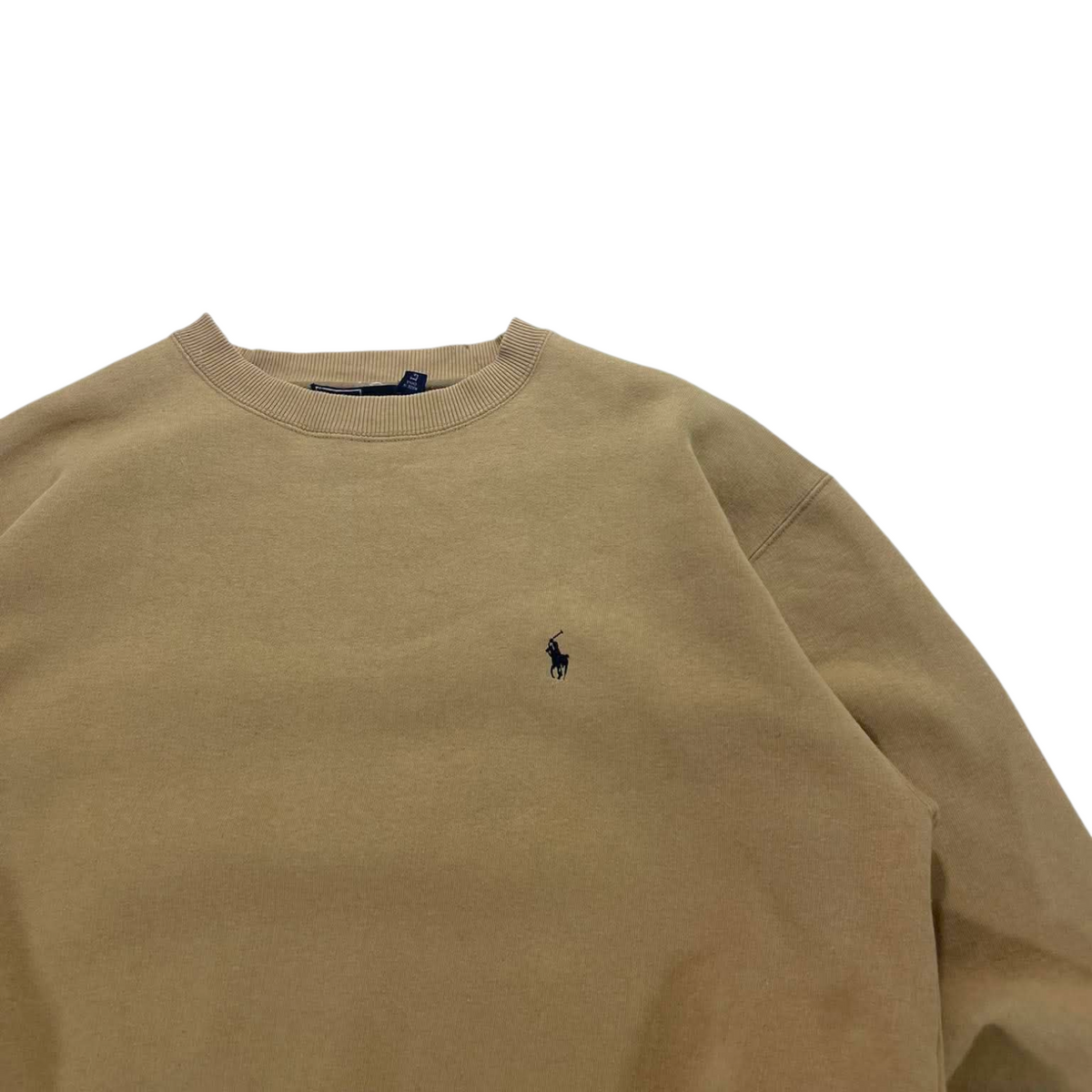 POLO RALPH LAUREN TAN CREWNECK (BEST FIT M)