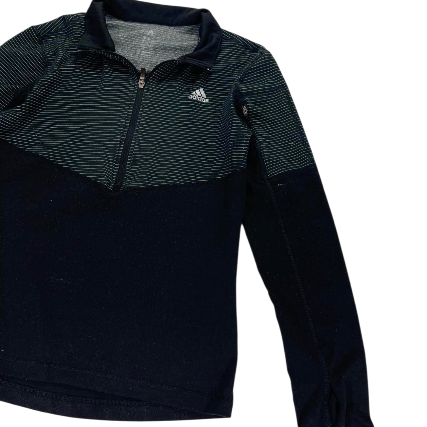 WOMENS ADIDAS BLACK QUARTER ZIP SWEATSHIRT (M)