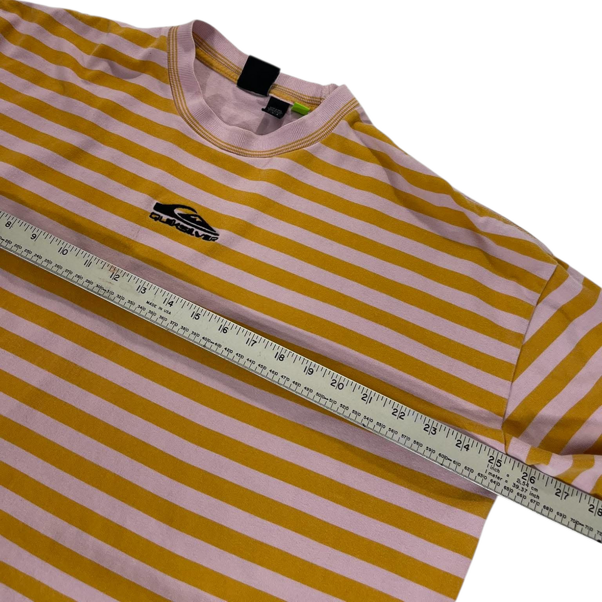 QUIKSILVER YELLOW STRIPED CREWNECK (L)