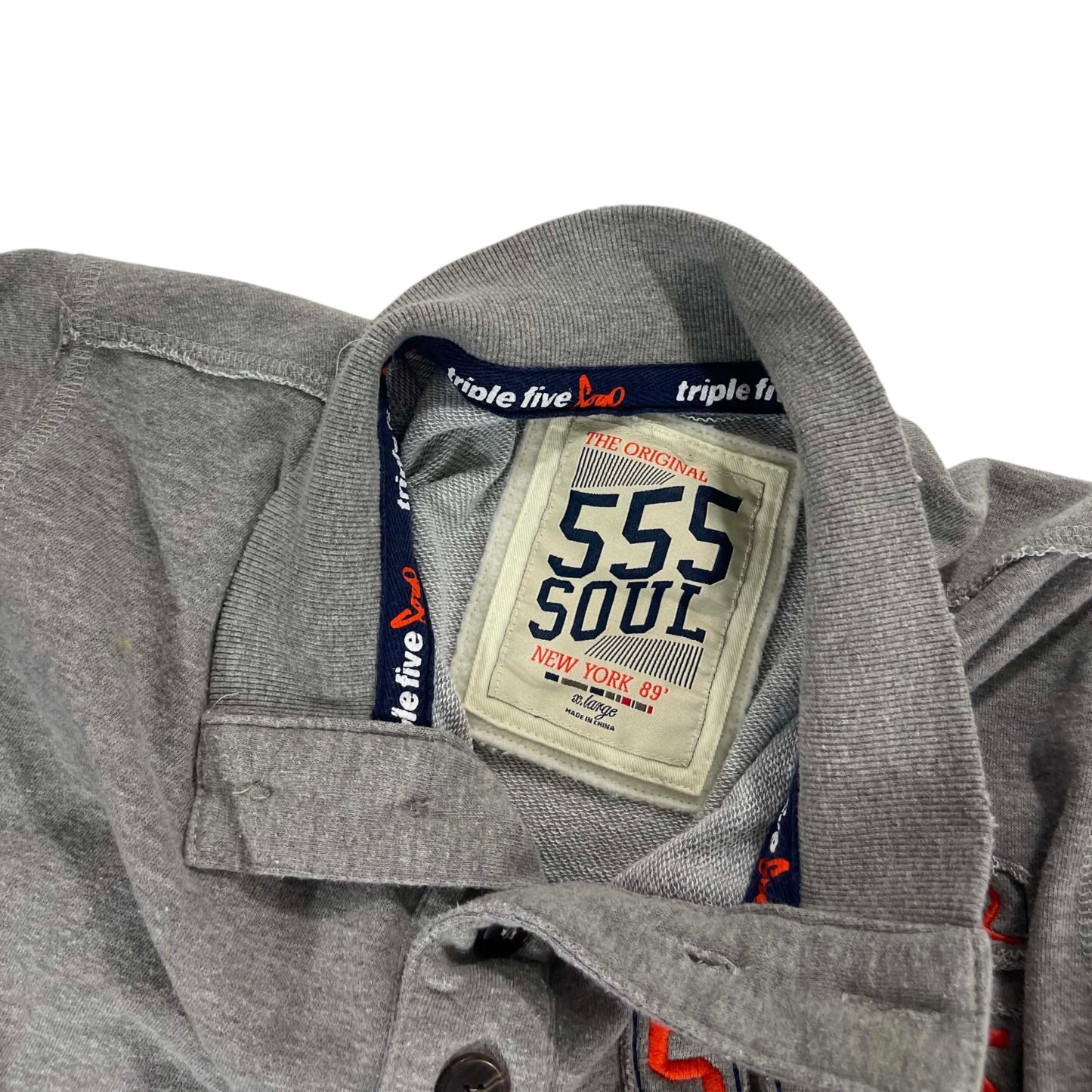 555 SOUL GREY POLO LONG SLEEVE (L)