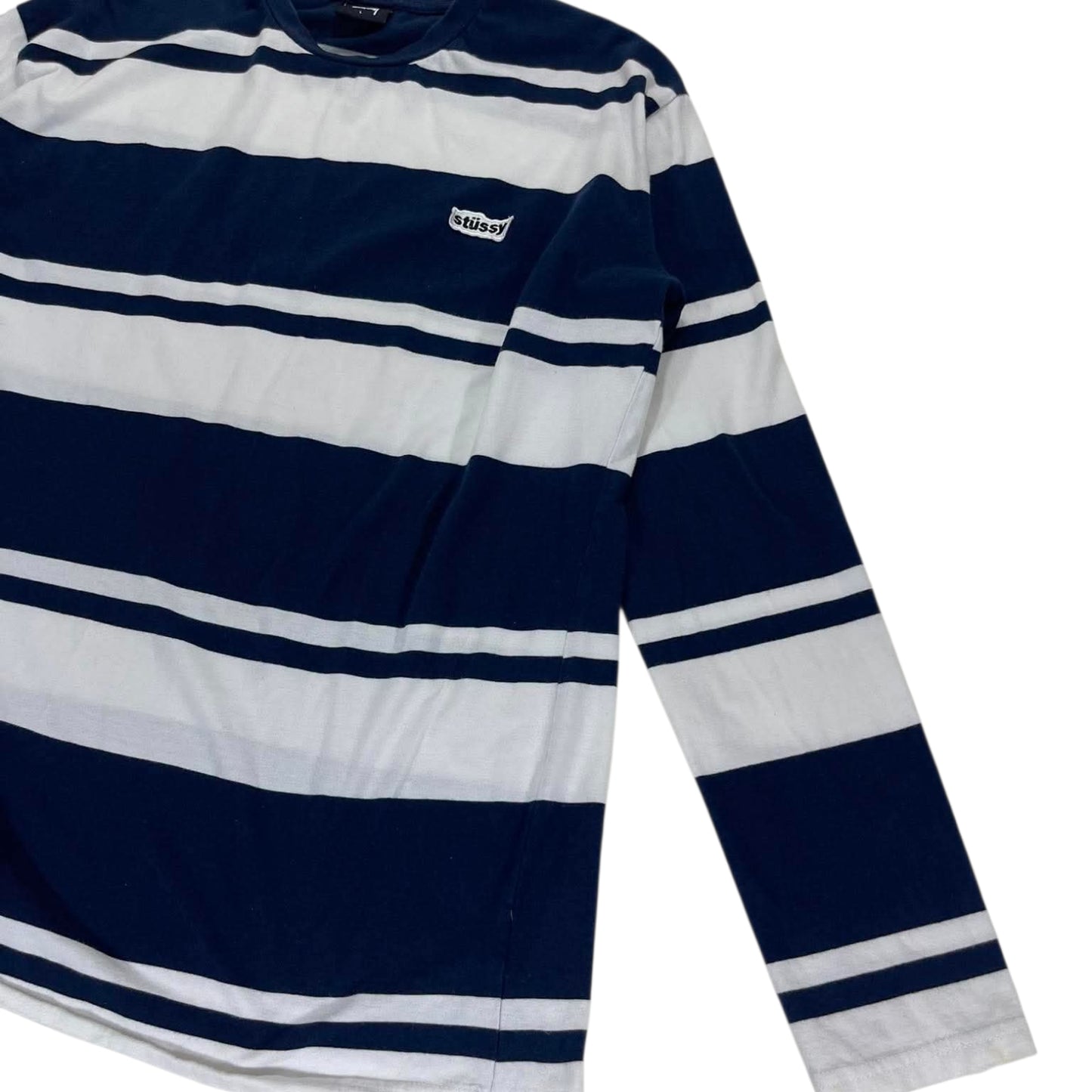STUSSY BLUE AND WHITE STRIPED LONG SLEEVE (L)