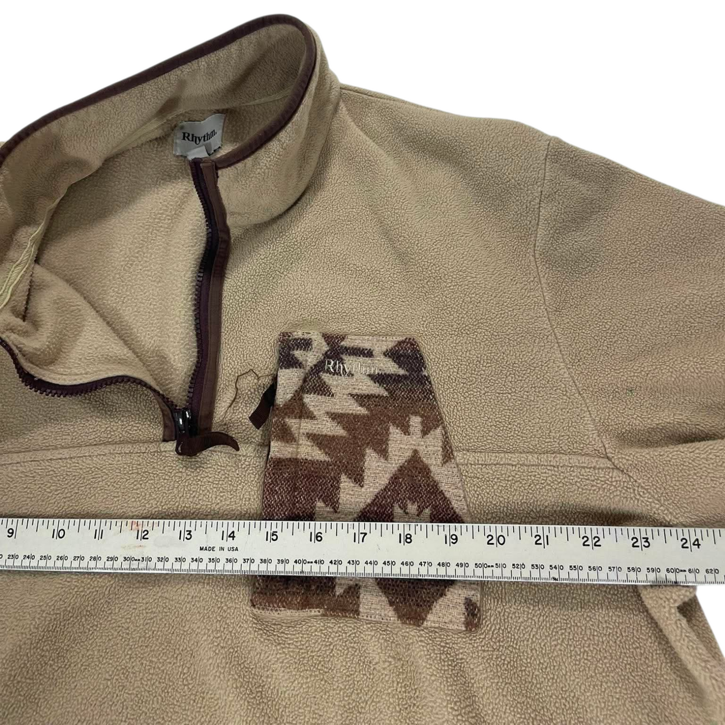 RHYTHM BROWN QUARTER ZIP FLEECE (L-XL)