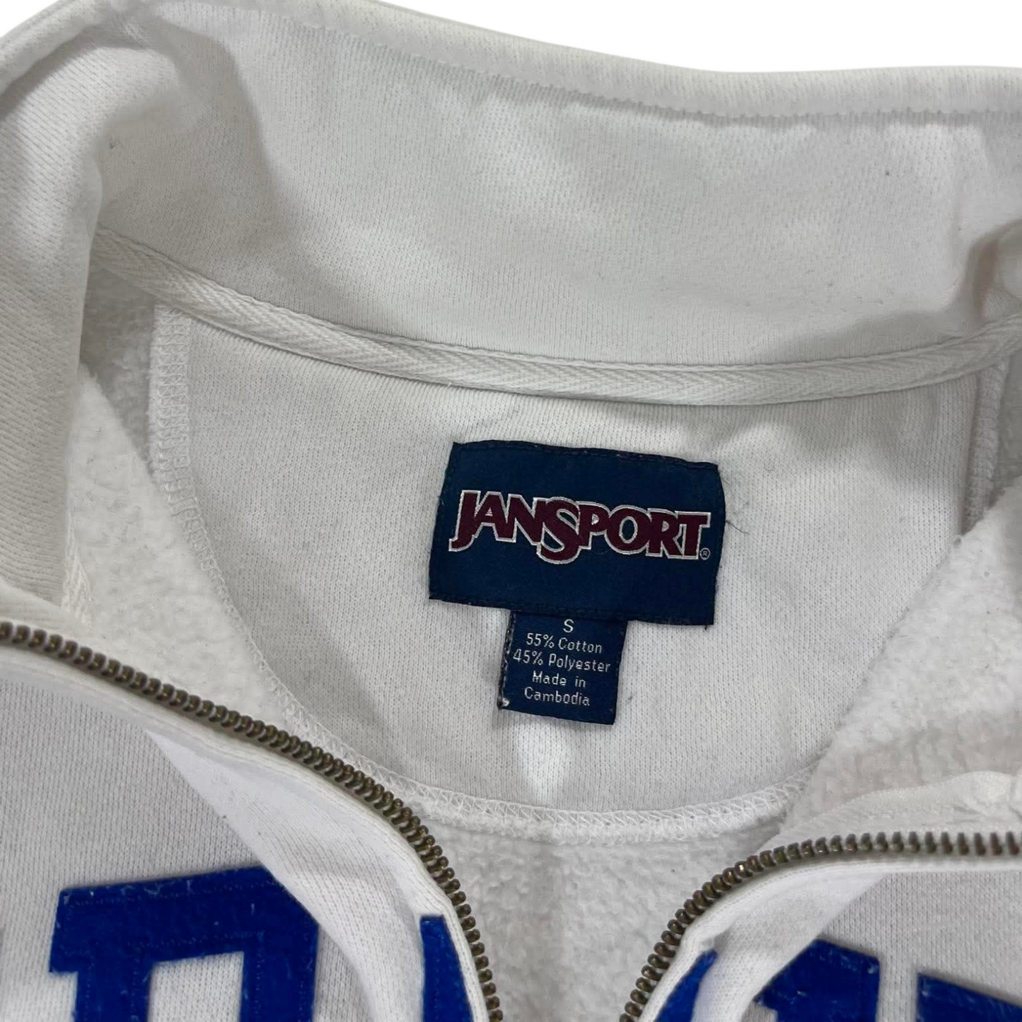 VINTAGE EMBROIDERED DRAKE UNIVERSITY GREY QUARTER ZIP SWEATSHIRT (S-M)