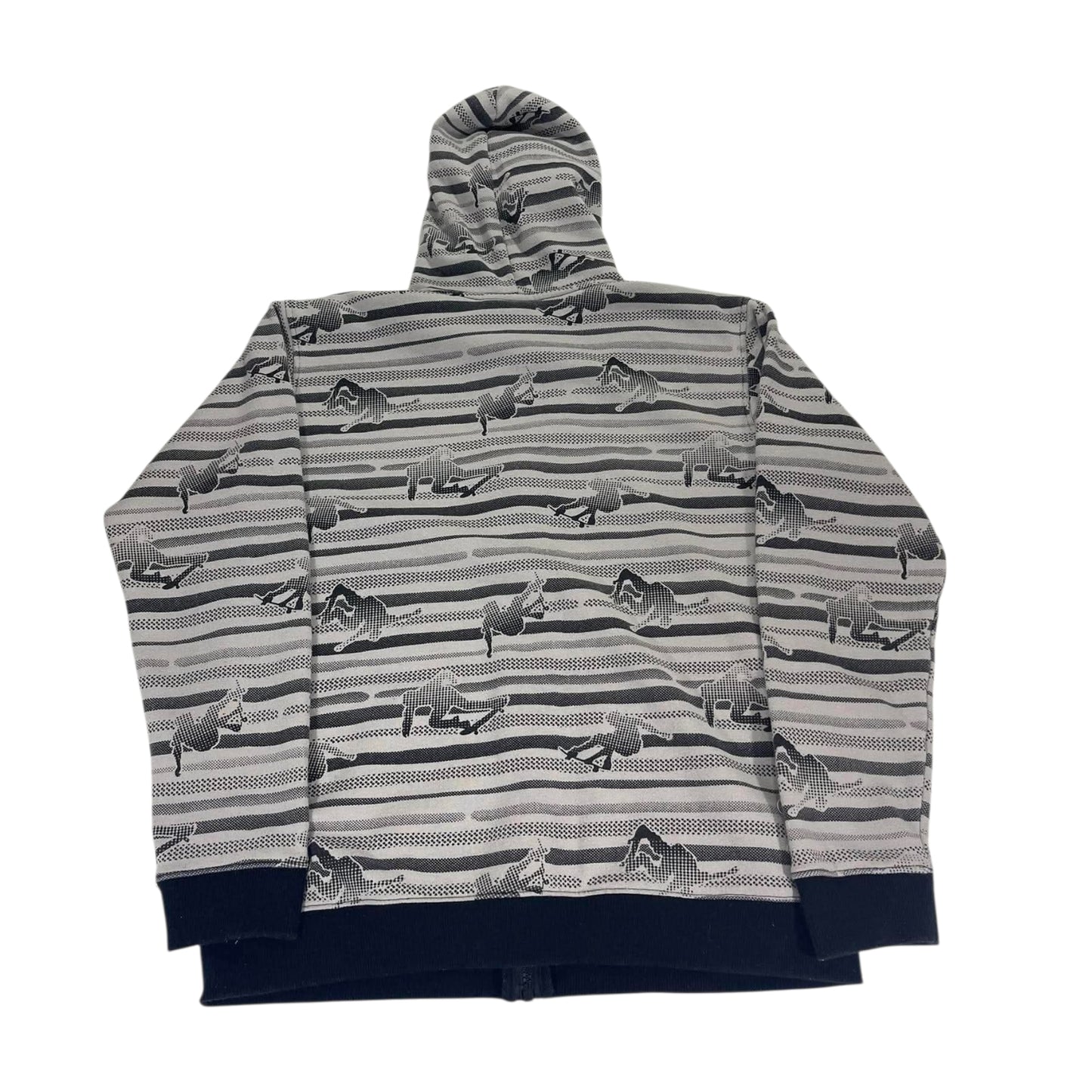 Y2K DAREDEVIL GREY ZIP UP HOODIE (M)