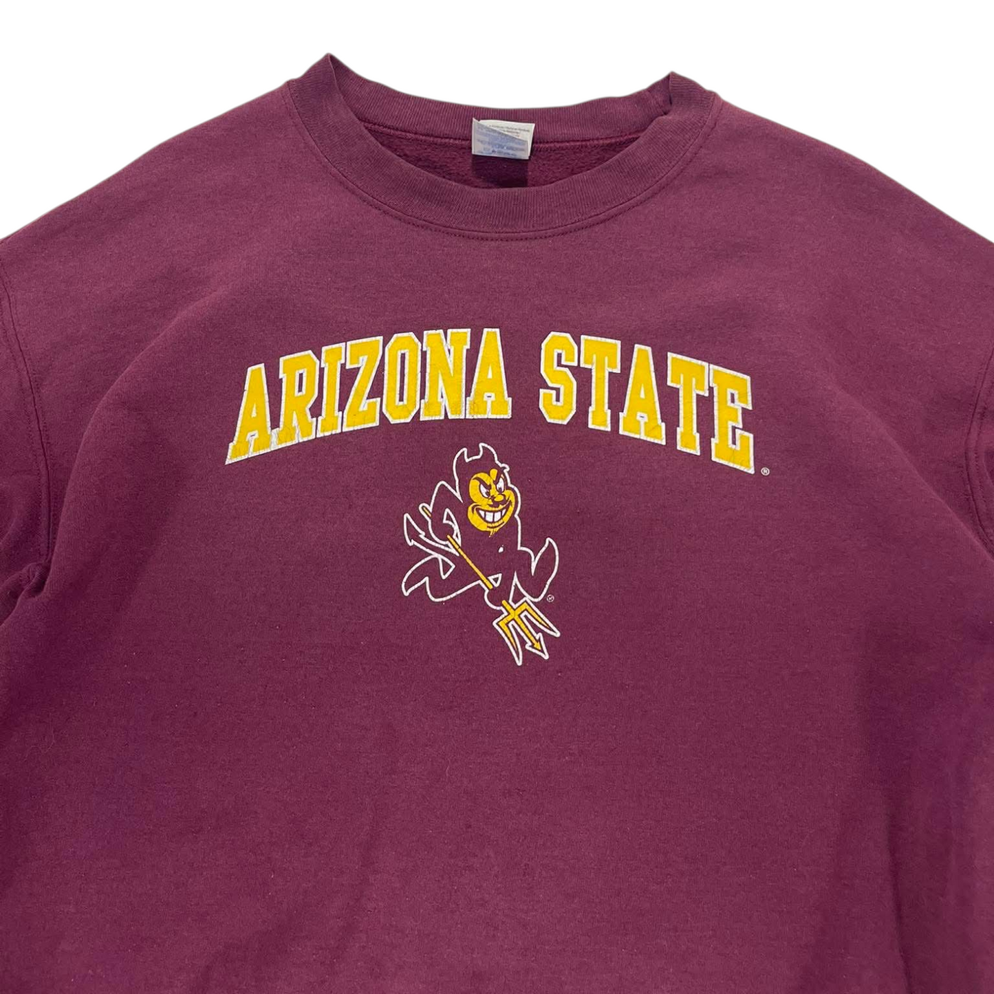 90s ARIZONA STATE UNIVERSITY BURGUNDY CREWNECK SWEATSHIRT (M)
