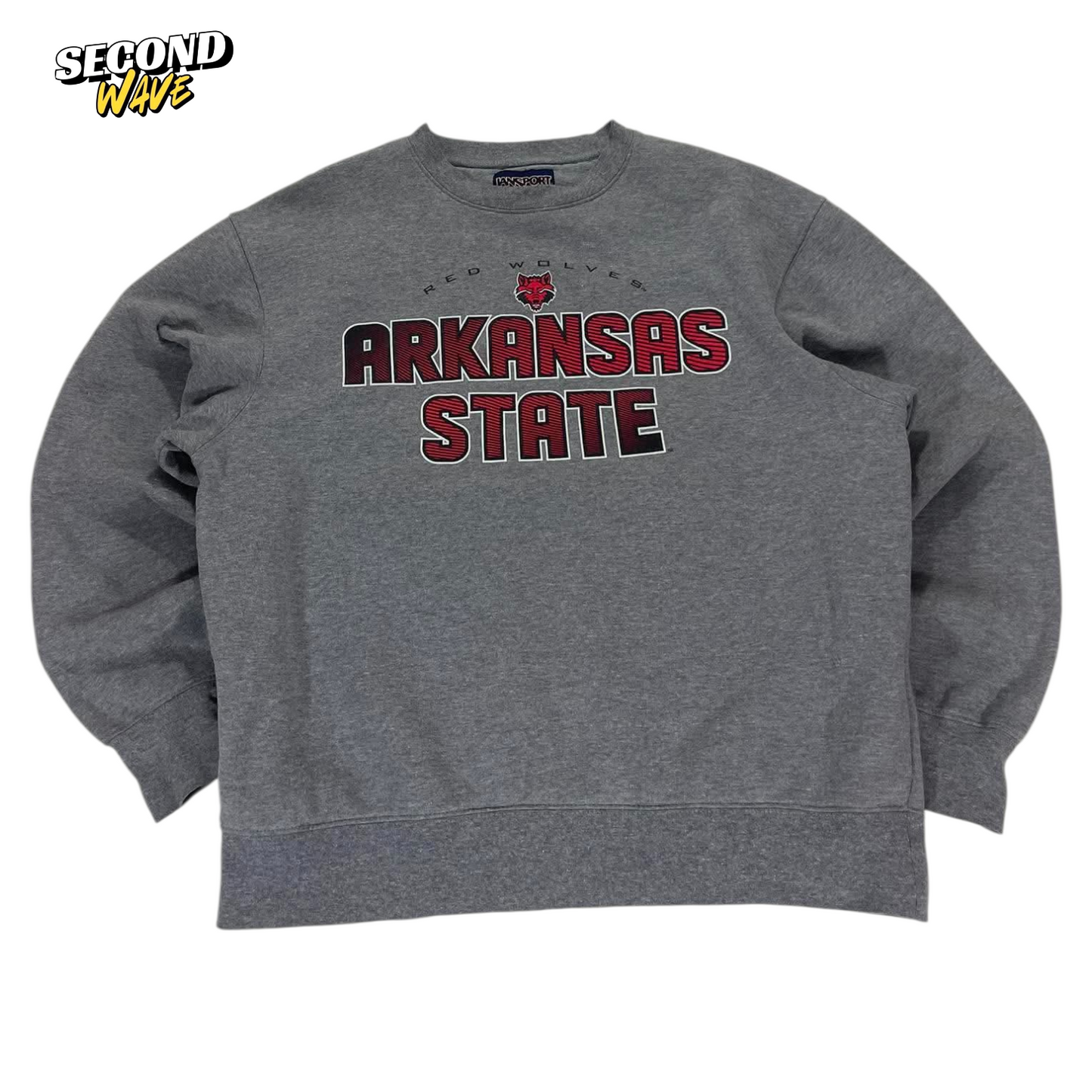 GREY ARKANSAS STATE UNIVERSITY CREWNECK SWEATSHIRT (Boxy M)
