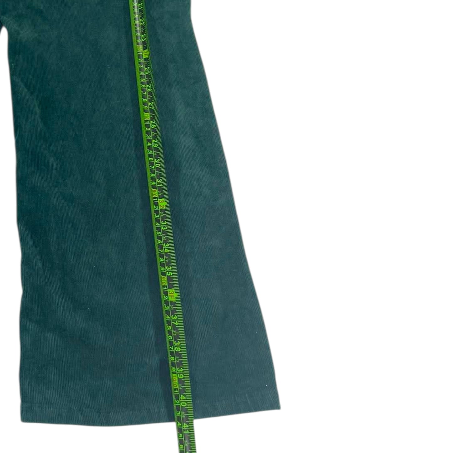 GREEN CORDUROY WIDE LEG TROUSERS (30)