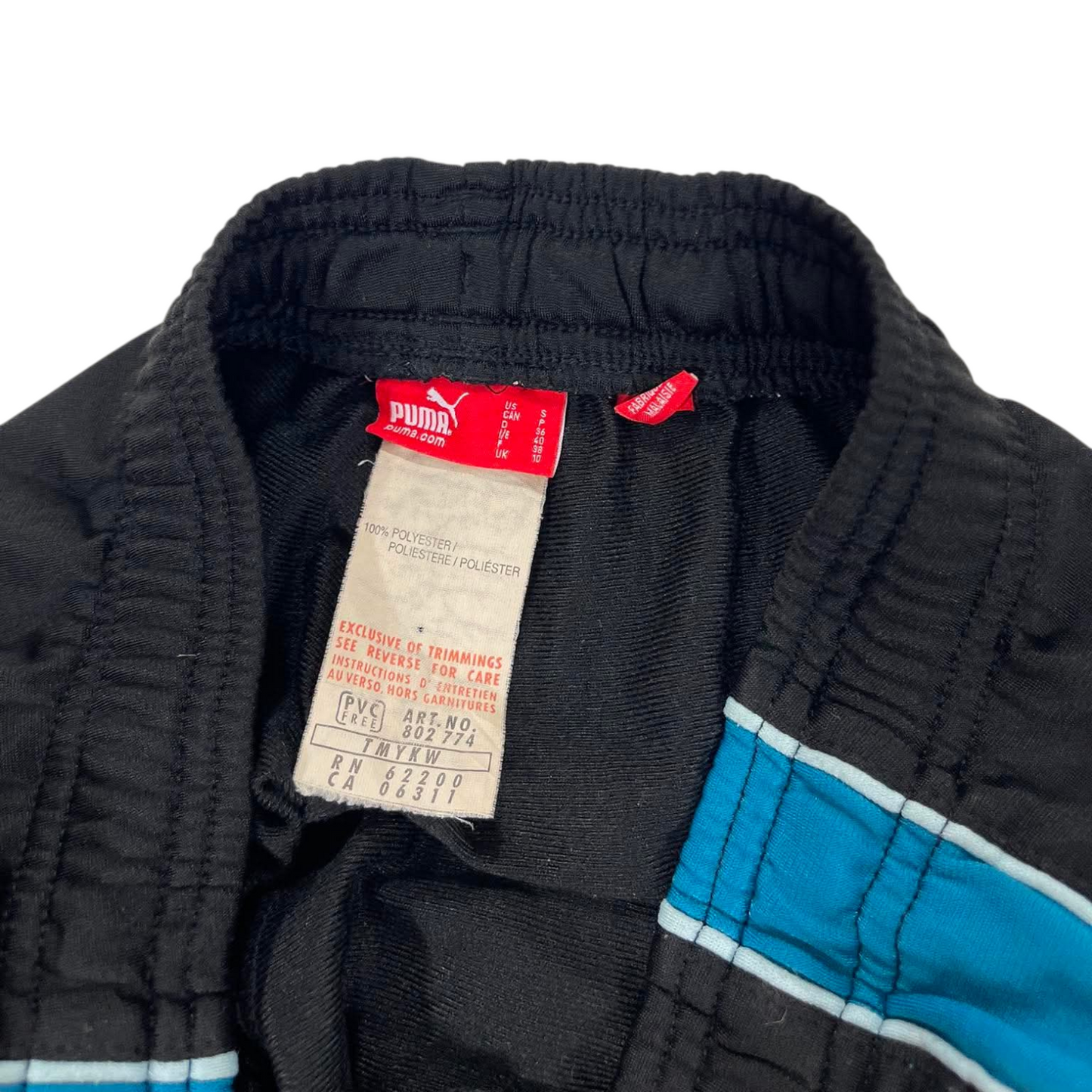 PUMA BLACK TRACI PANTS WITH BLUE STRIPES (S)
