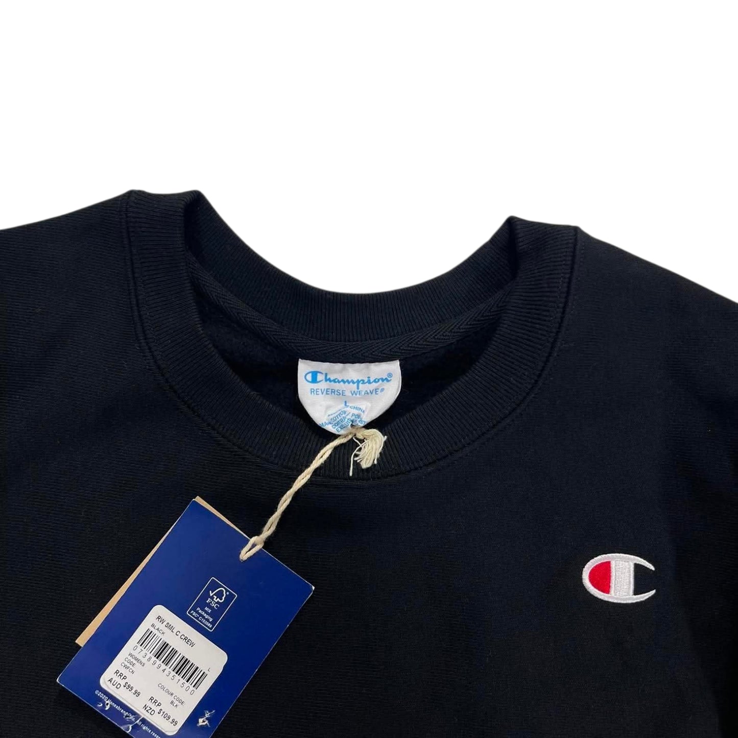 BRANDNEW CHAMPION BLACK CREWNECK (M)