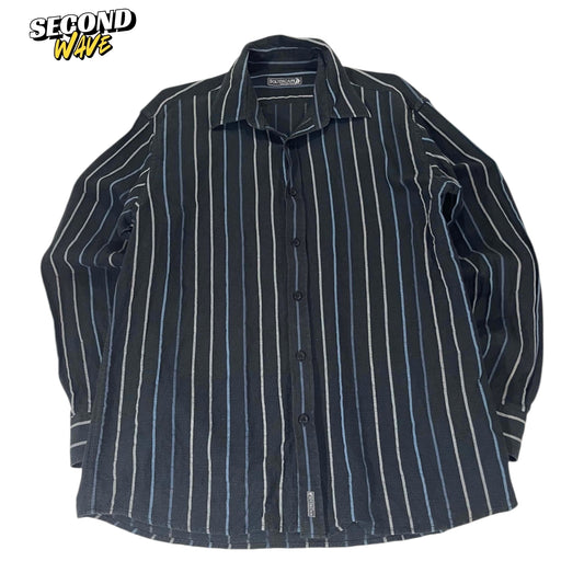 VINTAGE SOUTH CAPE BLACK BUTTON UP SHIRT (M)