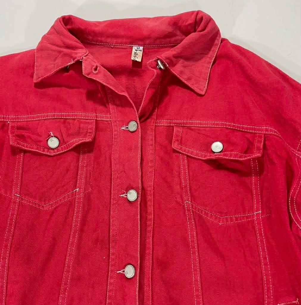 RED DENIM VINTAGE CHEERIOS RACING JACKET (M)
