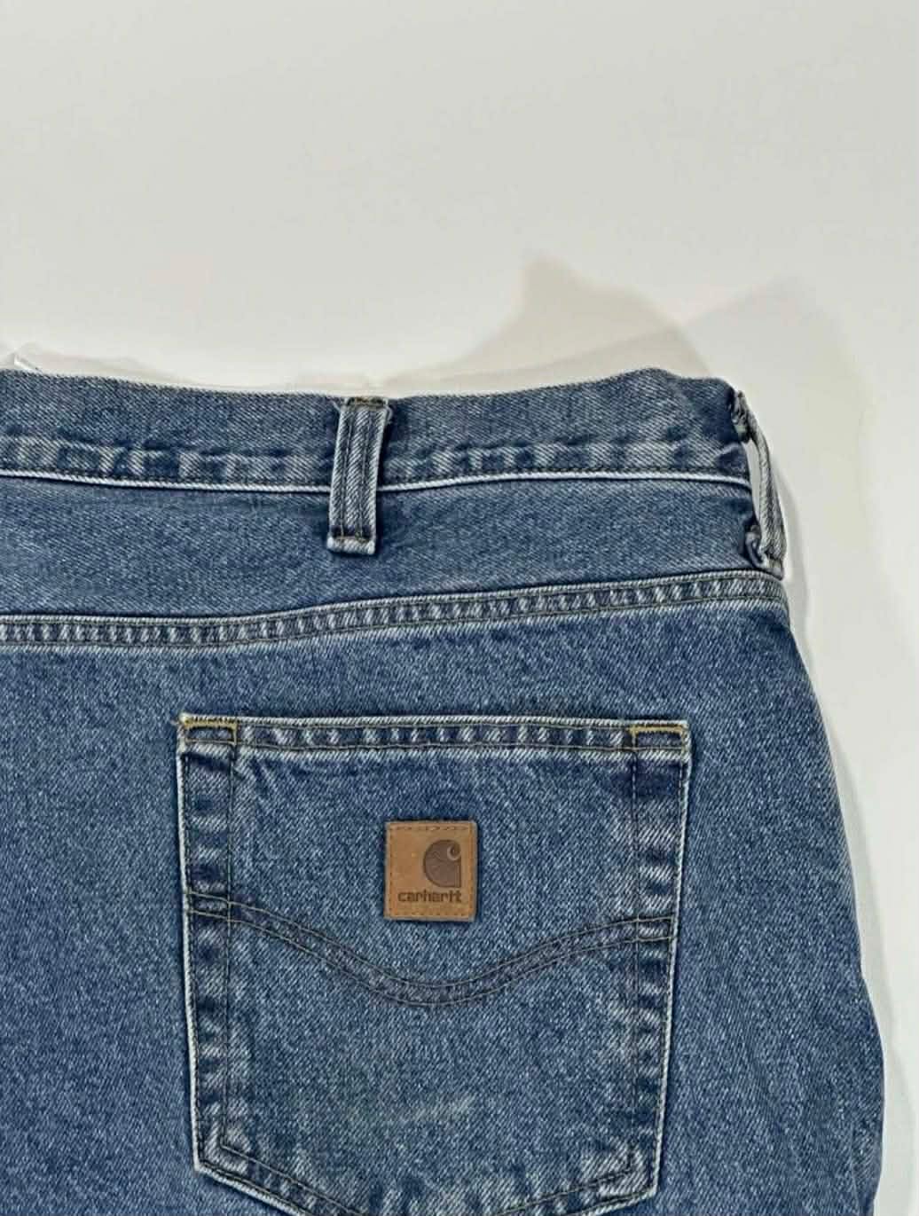 VINTAGE WIDE LEG CARHARTT BLUE DENIM JEANS (46)