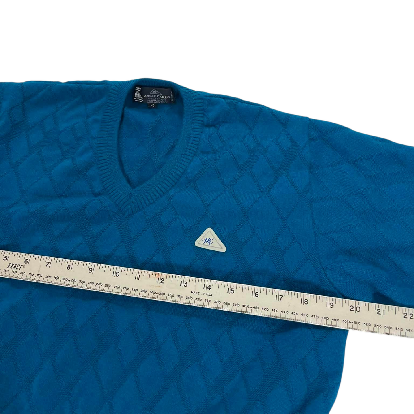 MONTE PURE WOOL CARLO BLUE SWEATER (M)