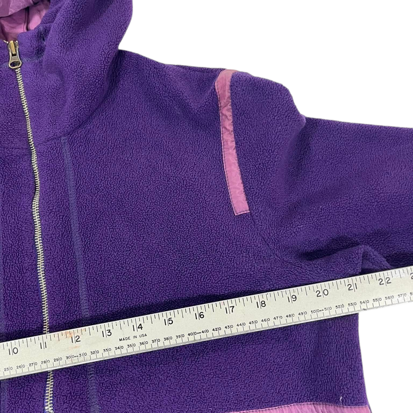 VINTAGE JEAN JONES PURPLE FLEECE QUARTER ZIP HOODIE (L)