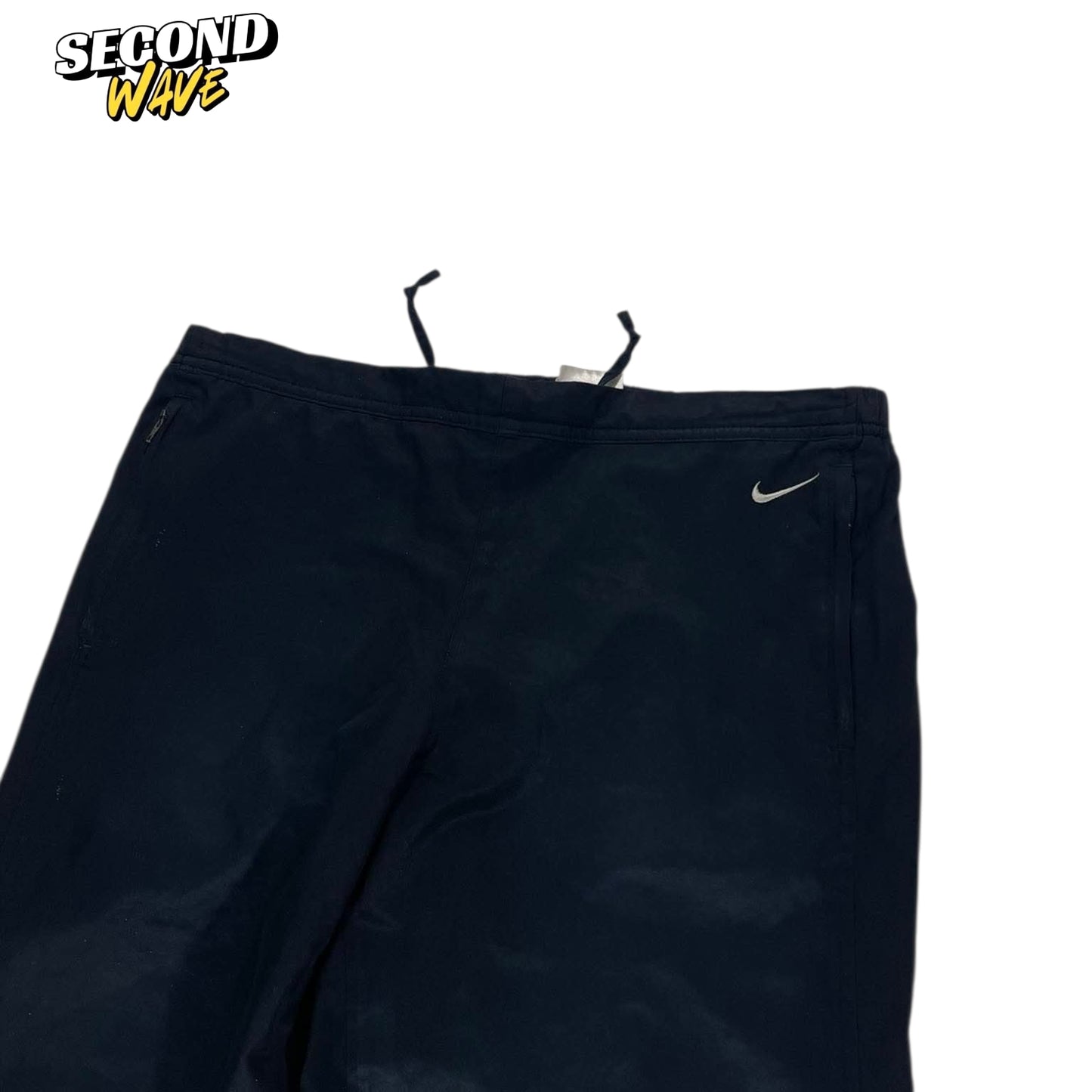 VINTAGE NIKE BLACK BAGGY TRACK PANTS (M)