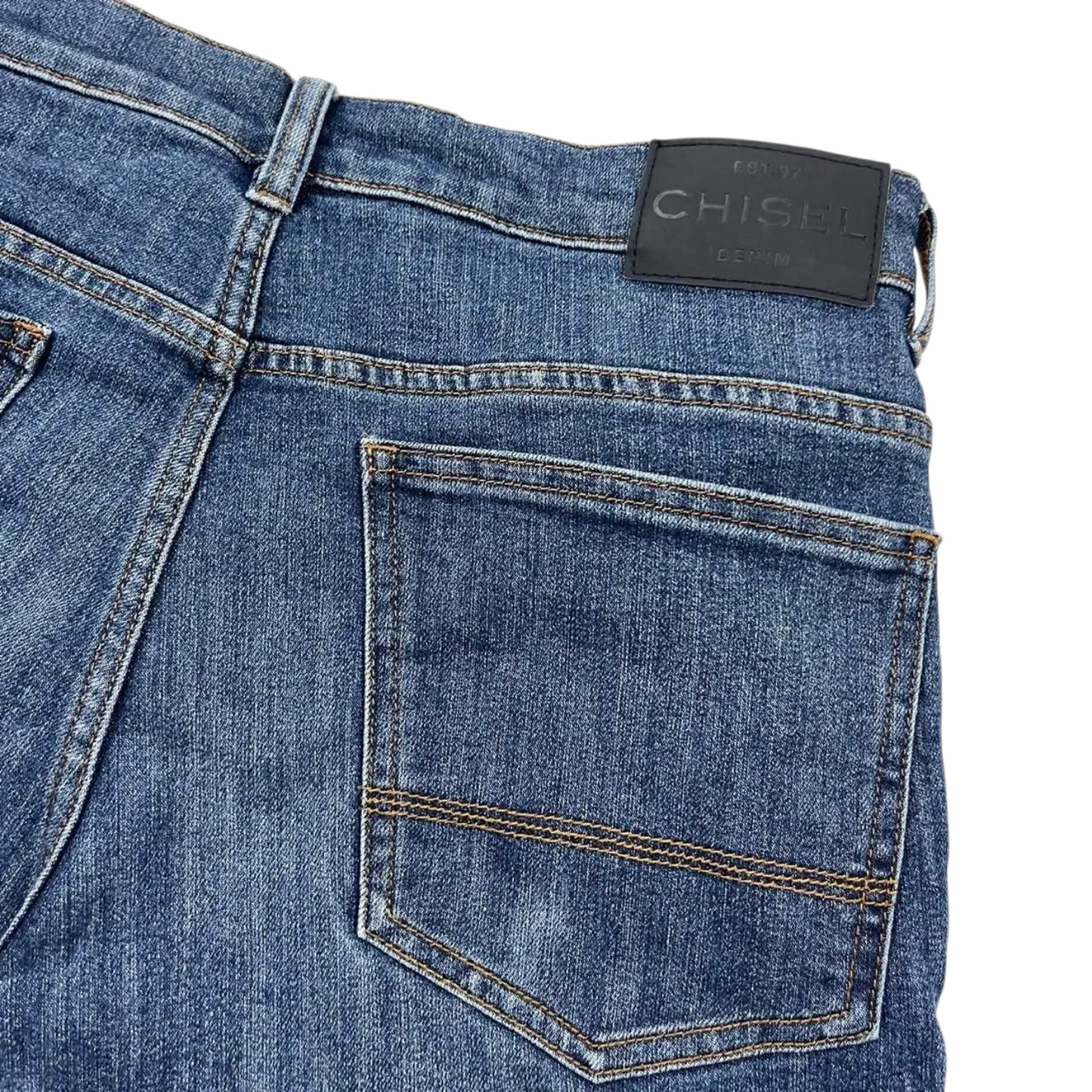 Y2K CHISEL BLUE DENIM SHORTS (32)