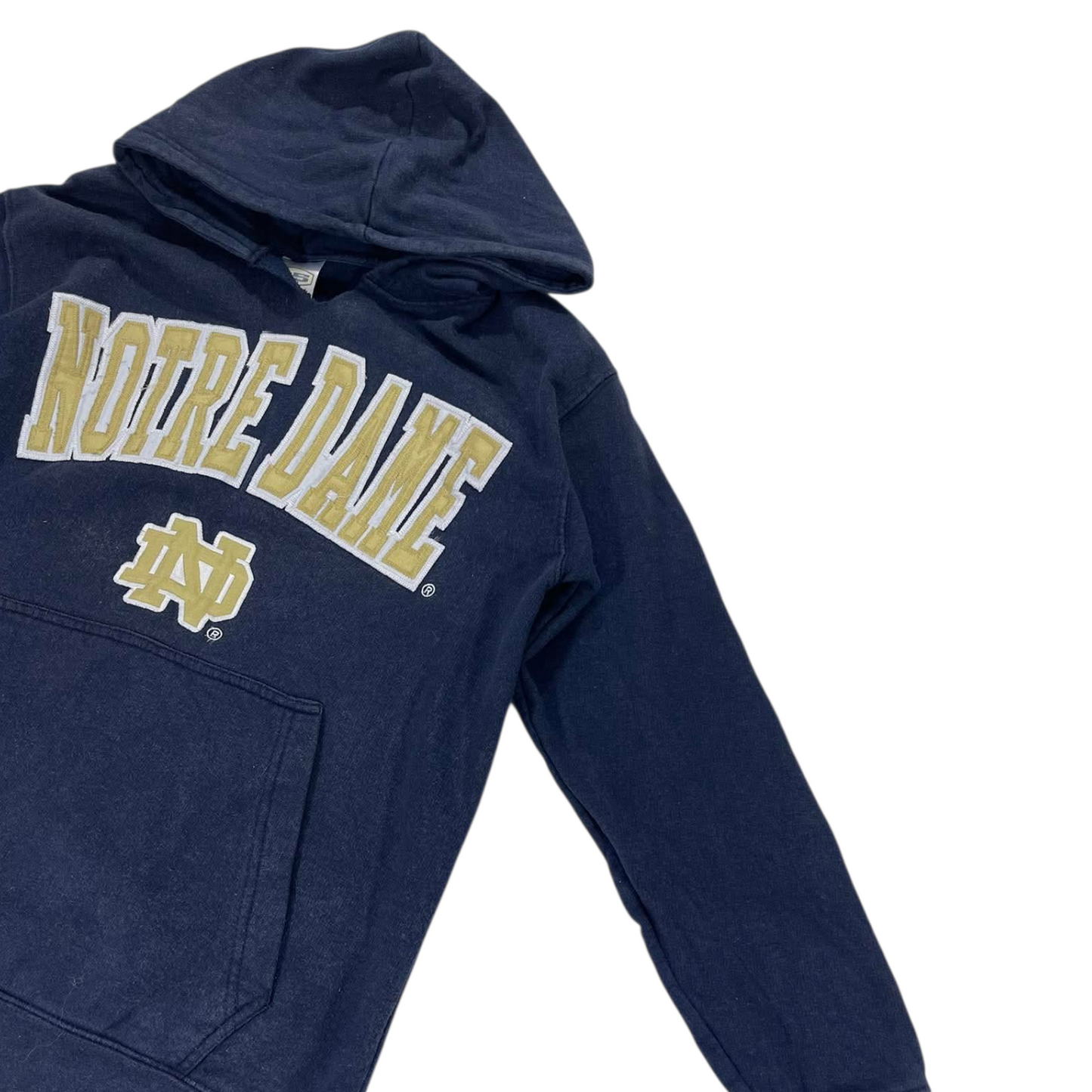VINTAGE NOTRE DAME HOODIE WITH EMBROIDED LOGO (S-M)