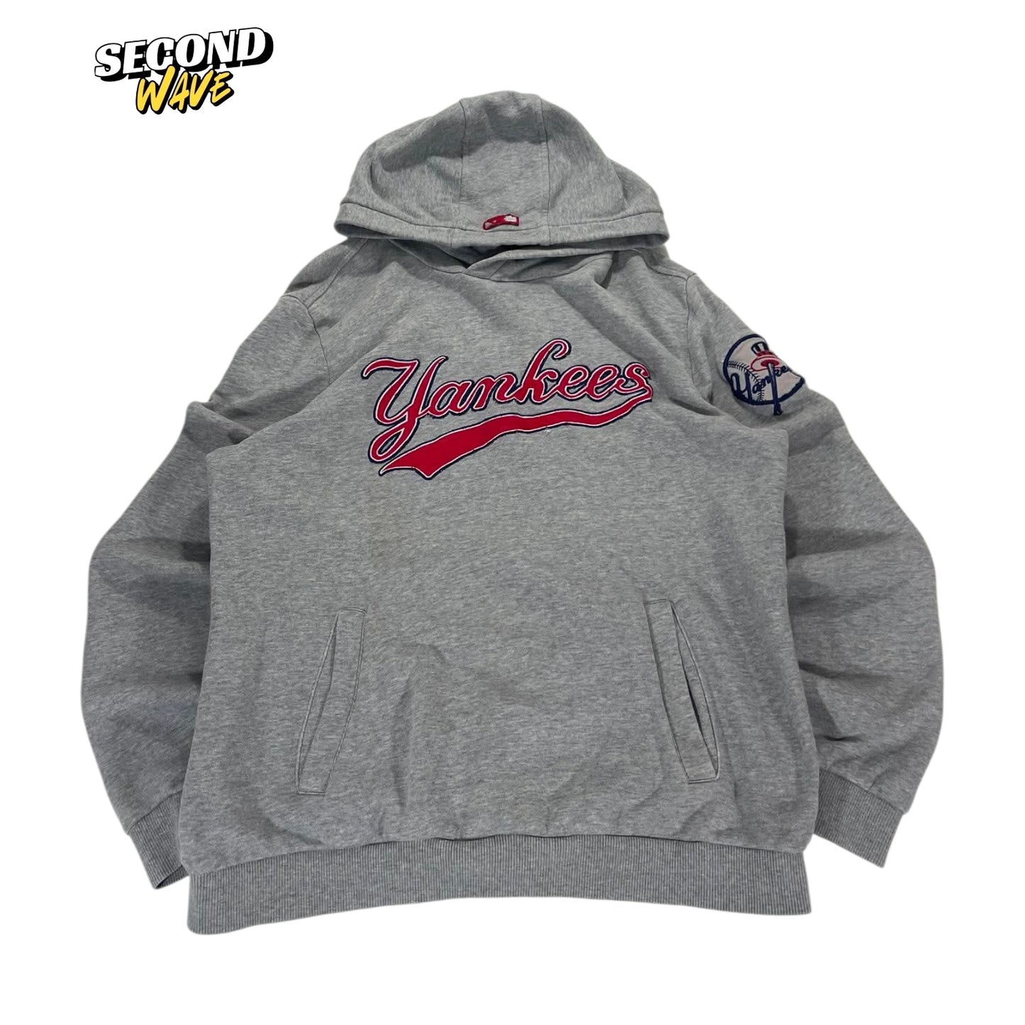 VINTAGE GREY NEW YORK YANKEES HOODIE (L)