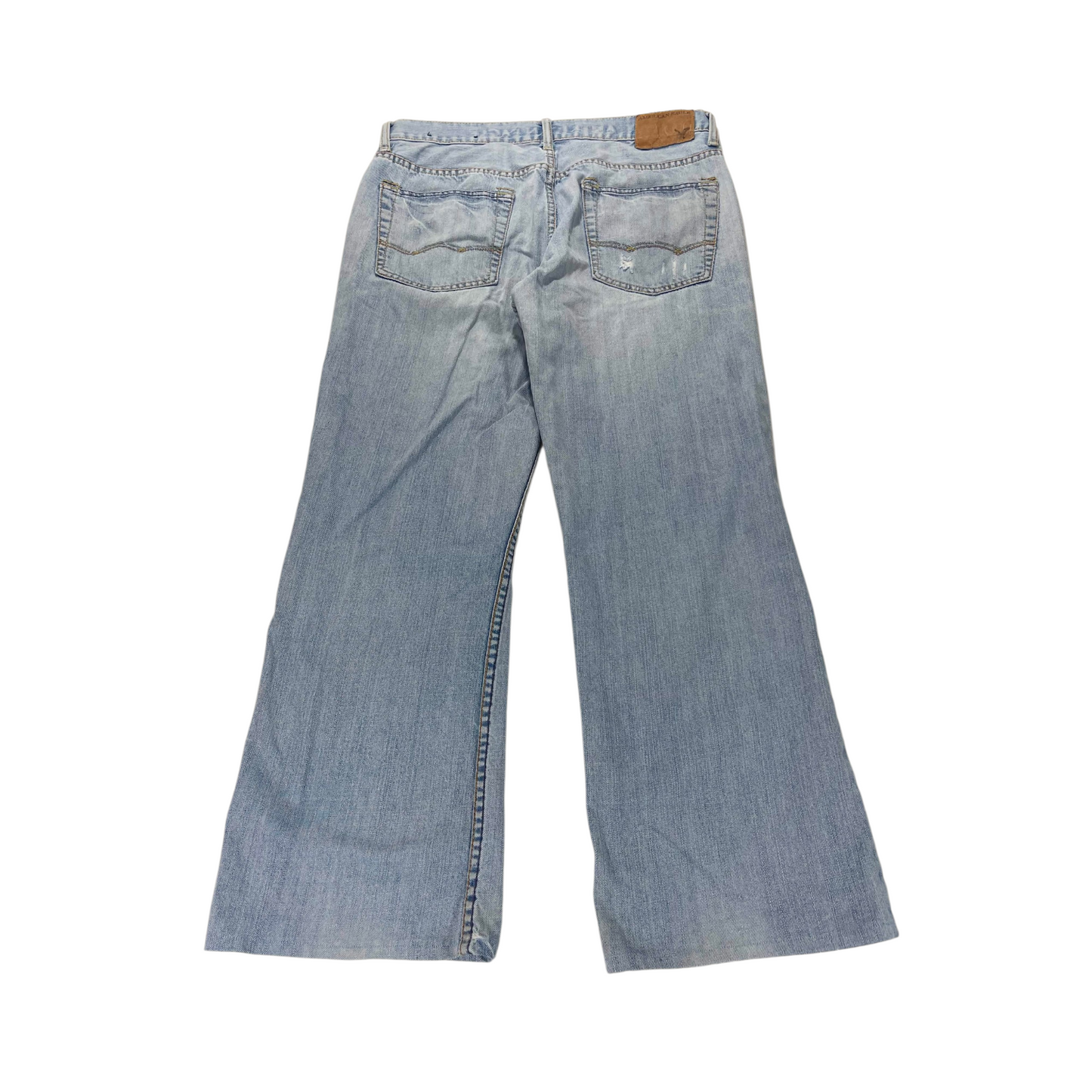 VINTAGE AMERICAN EAGLE LIGHT WASH WIDE LEG PANTS (32)