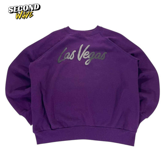 90S LAS VEGAS PURPLE CREWNECK SWEATSHIRT (L)