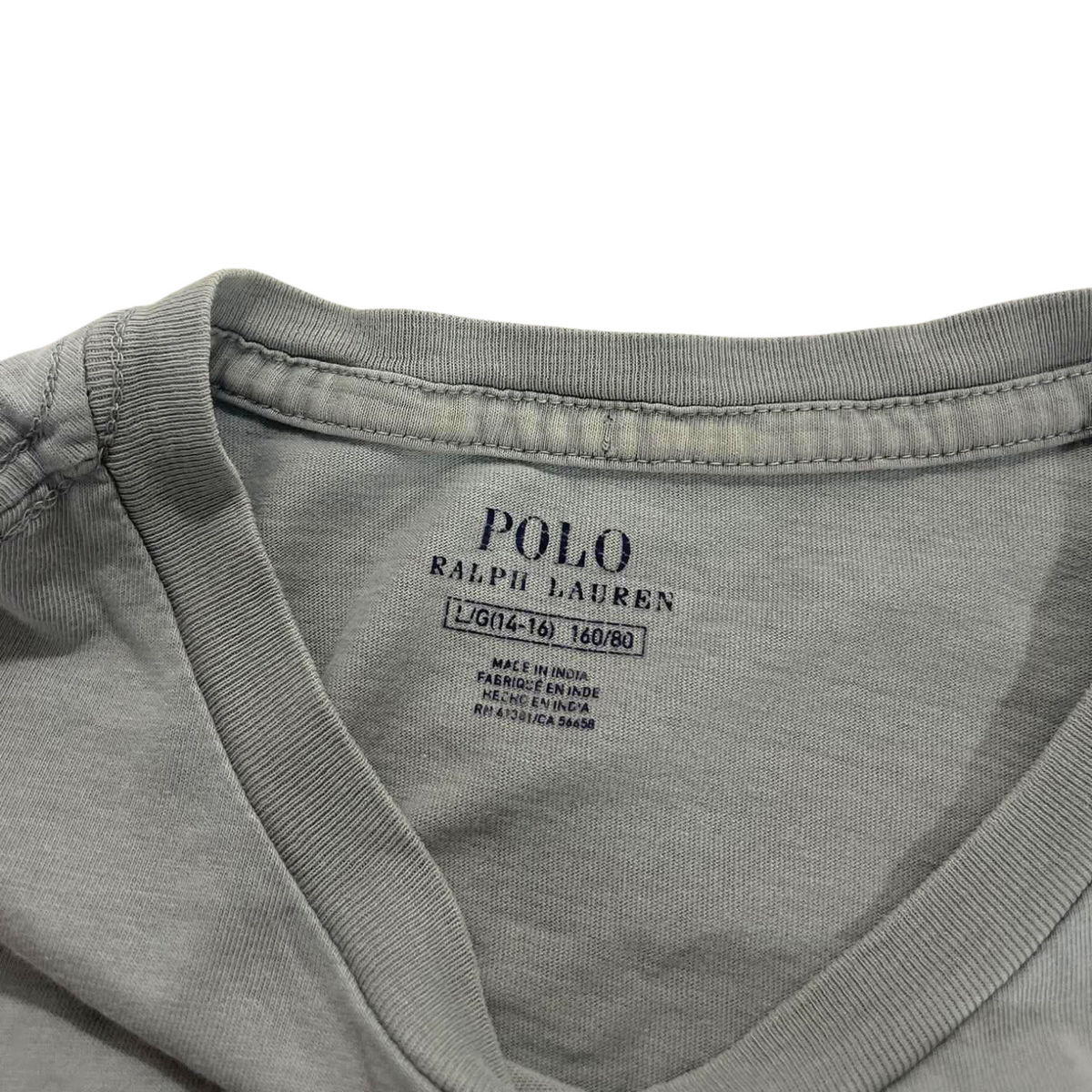 POLO RALPH LAUREN GRAY T-SHIRT (FITS LIKE SMALL)