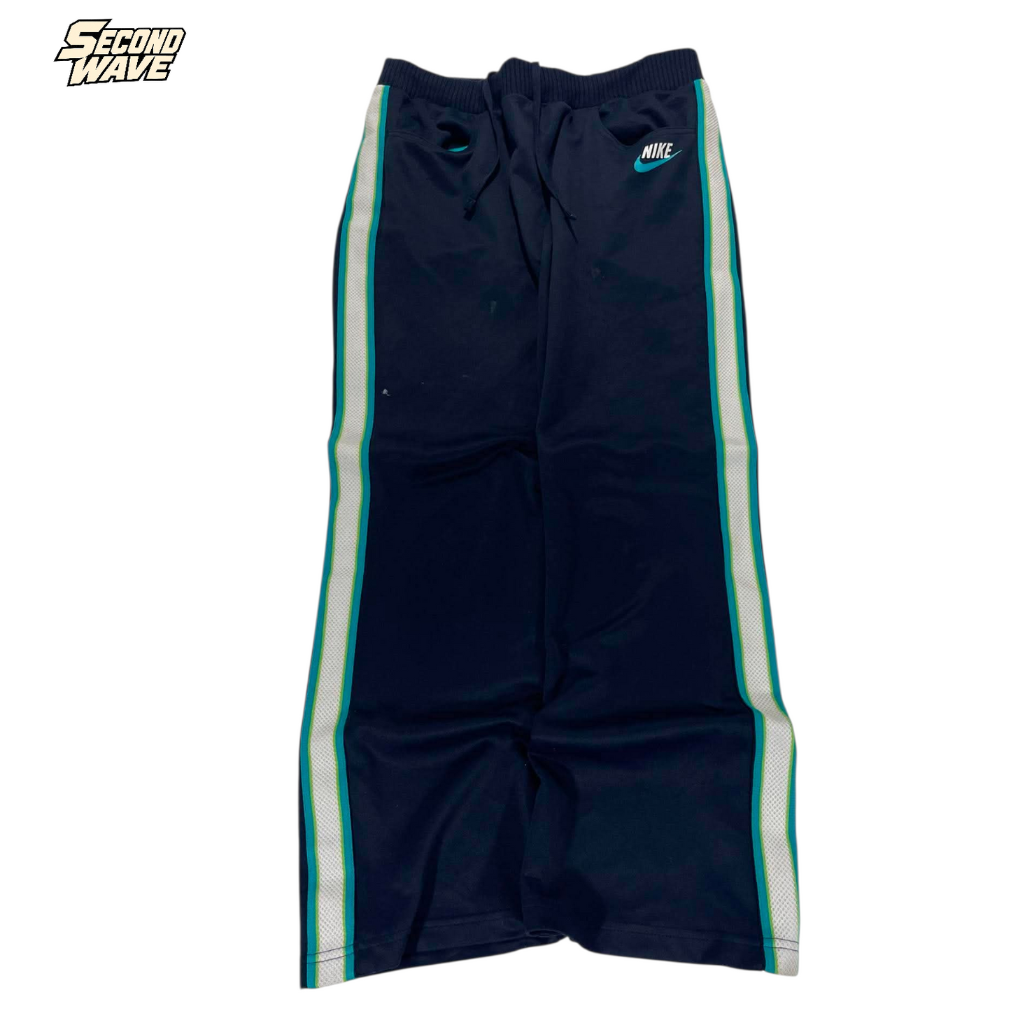 NIKE NAVY BLUE TEAL TRACK PANTS (M) ³