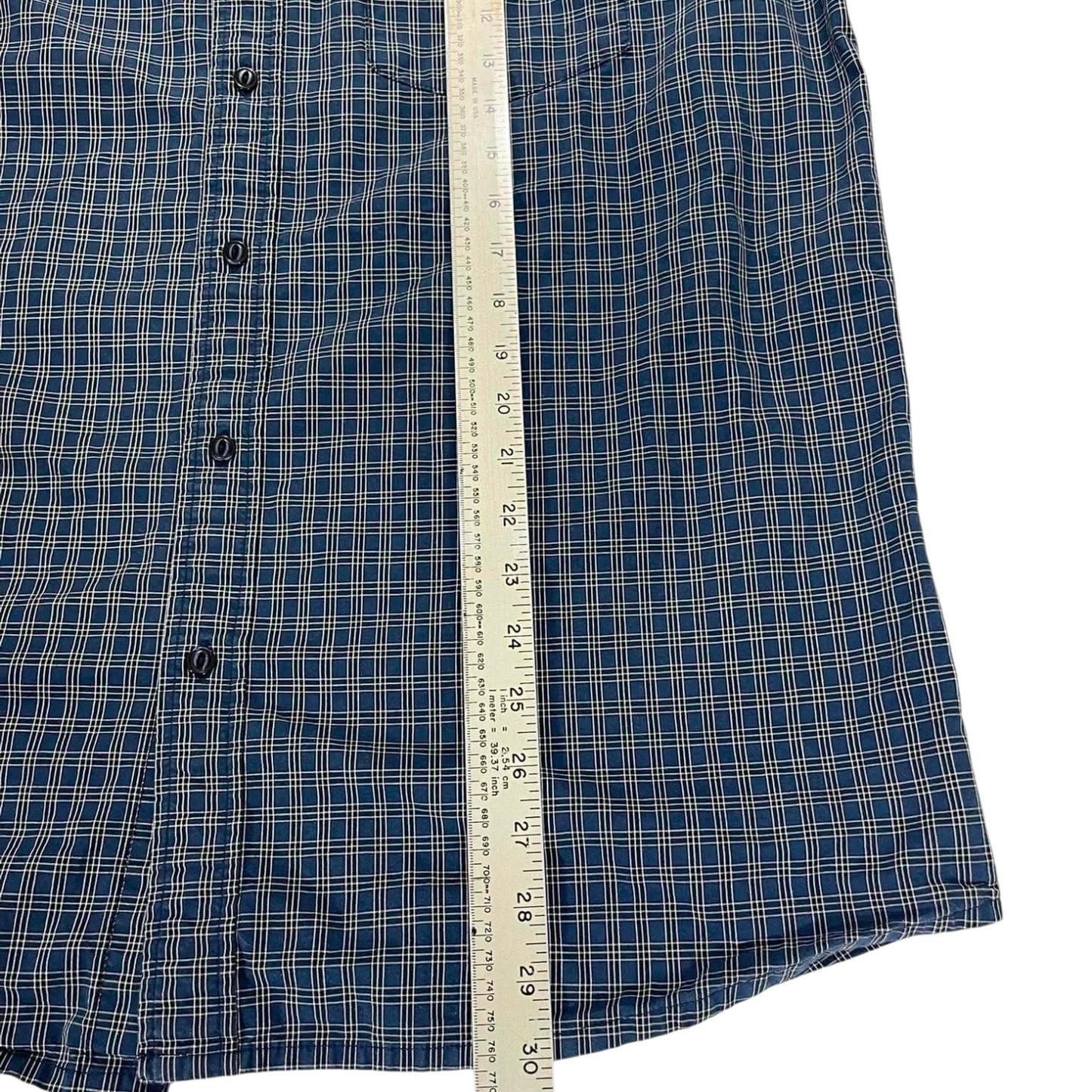 VINTAGE 100% COTTON LOGAN CLASSICS BLUE PLAID (L)