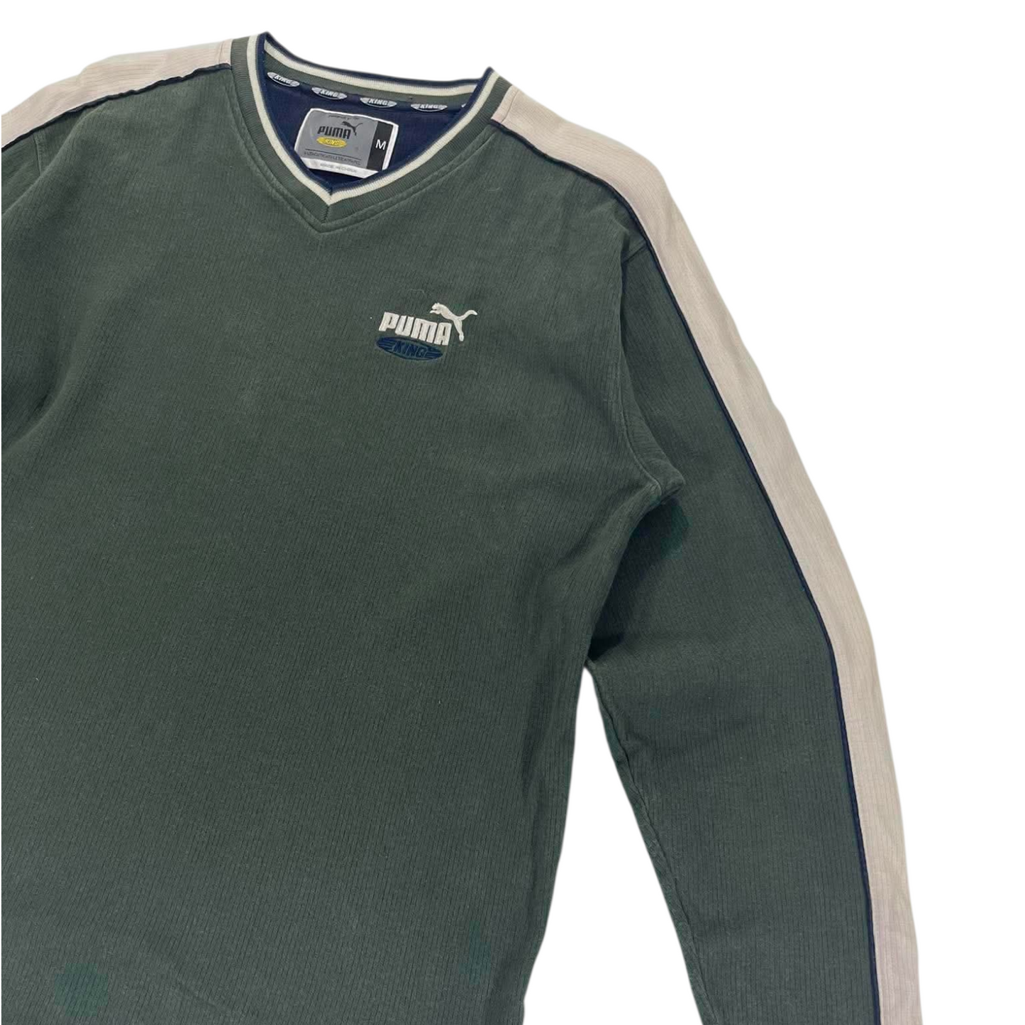 VINTAGE PUMA GREEN LONG SLEEVE SHIRT (M-L)