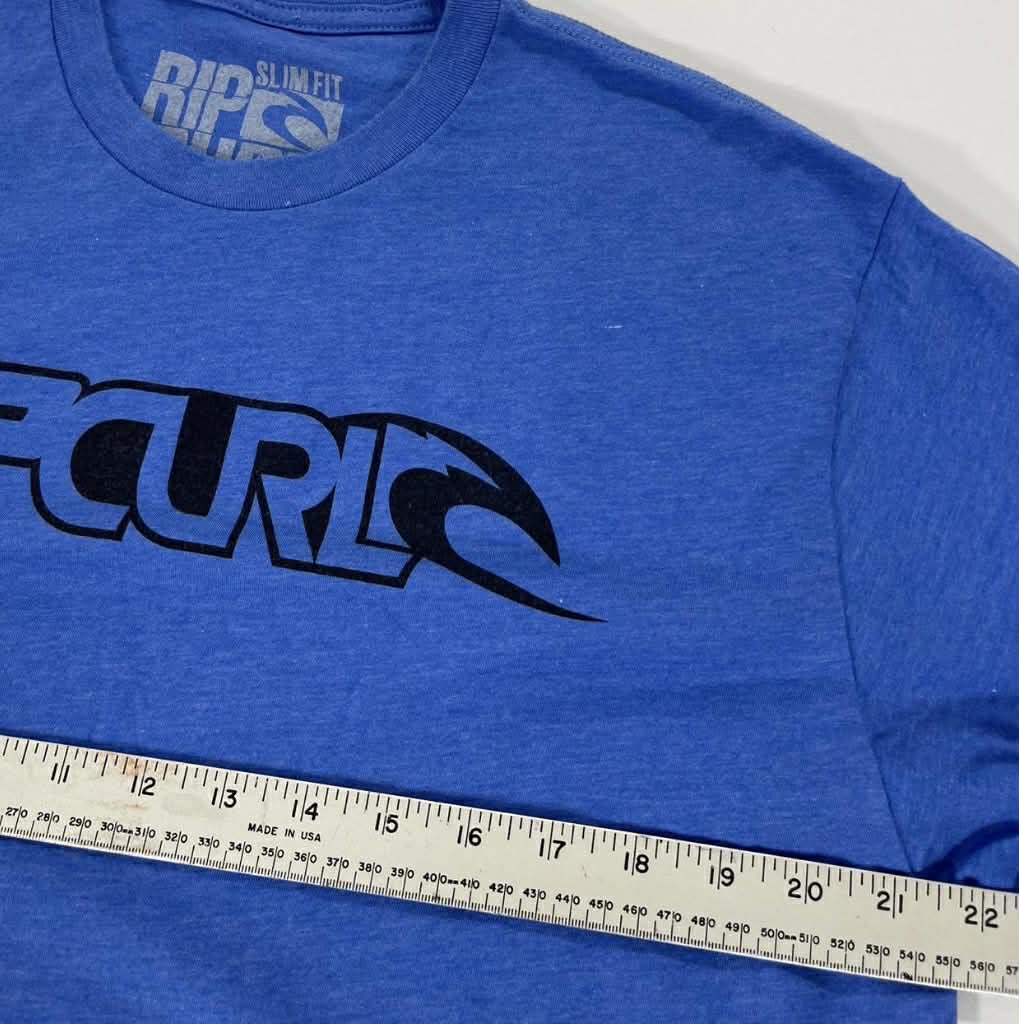 Y2K RIP CURL BLUE SLIM FIT T-SHIRT (XL)