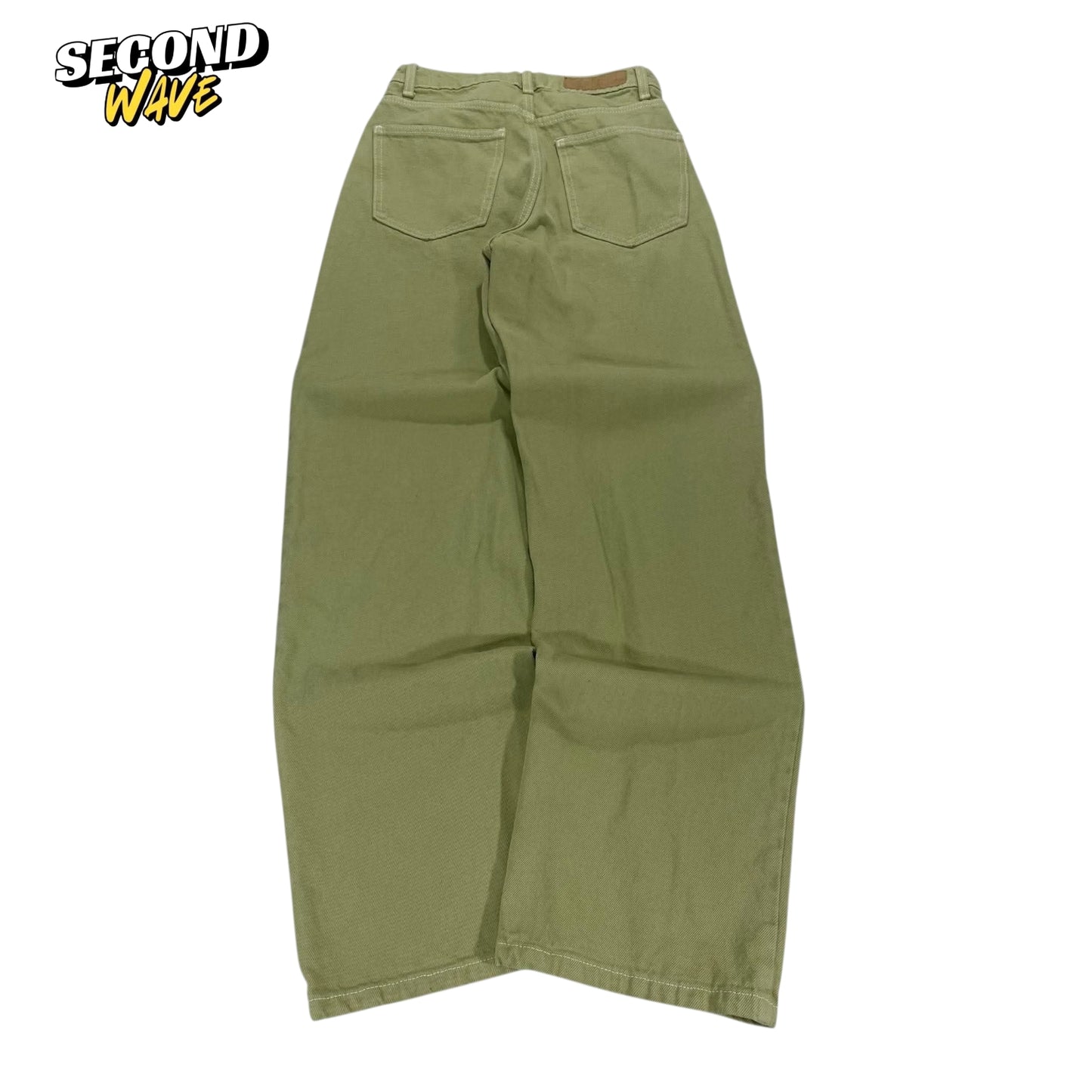LIME WOMENS COTTON ON GREEN WIDE LEG JEANS (26)