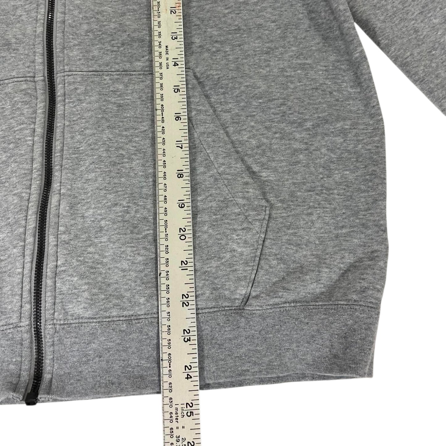 NIKE GREY ZIP UP HOODIE (M)