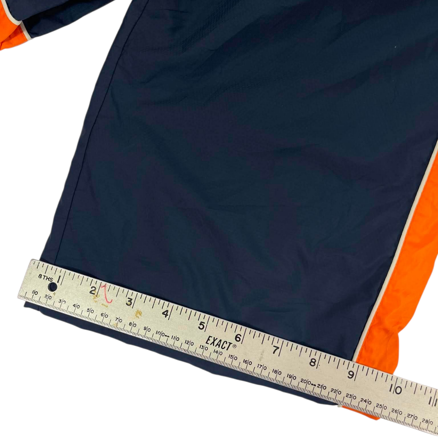 NIKE NAVY BLUE TRACK PANTS WITH ORANGE HIT (L)