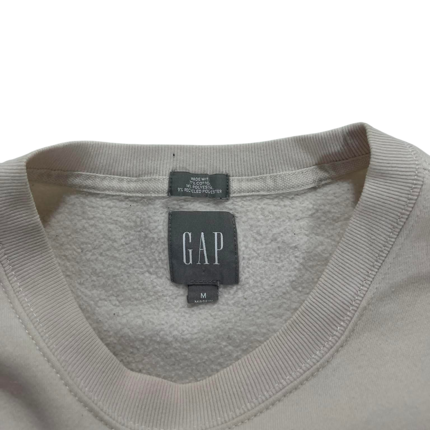 VINTAGE CREAM GAP ATHLETIC CREWNECK SWEATSHIRT (M)