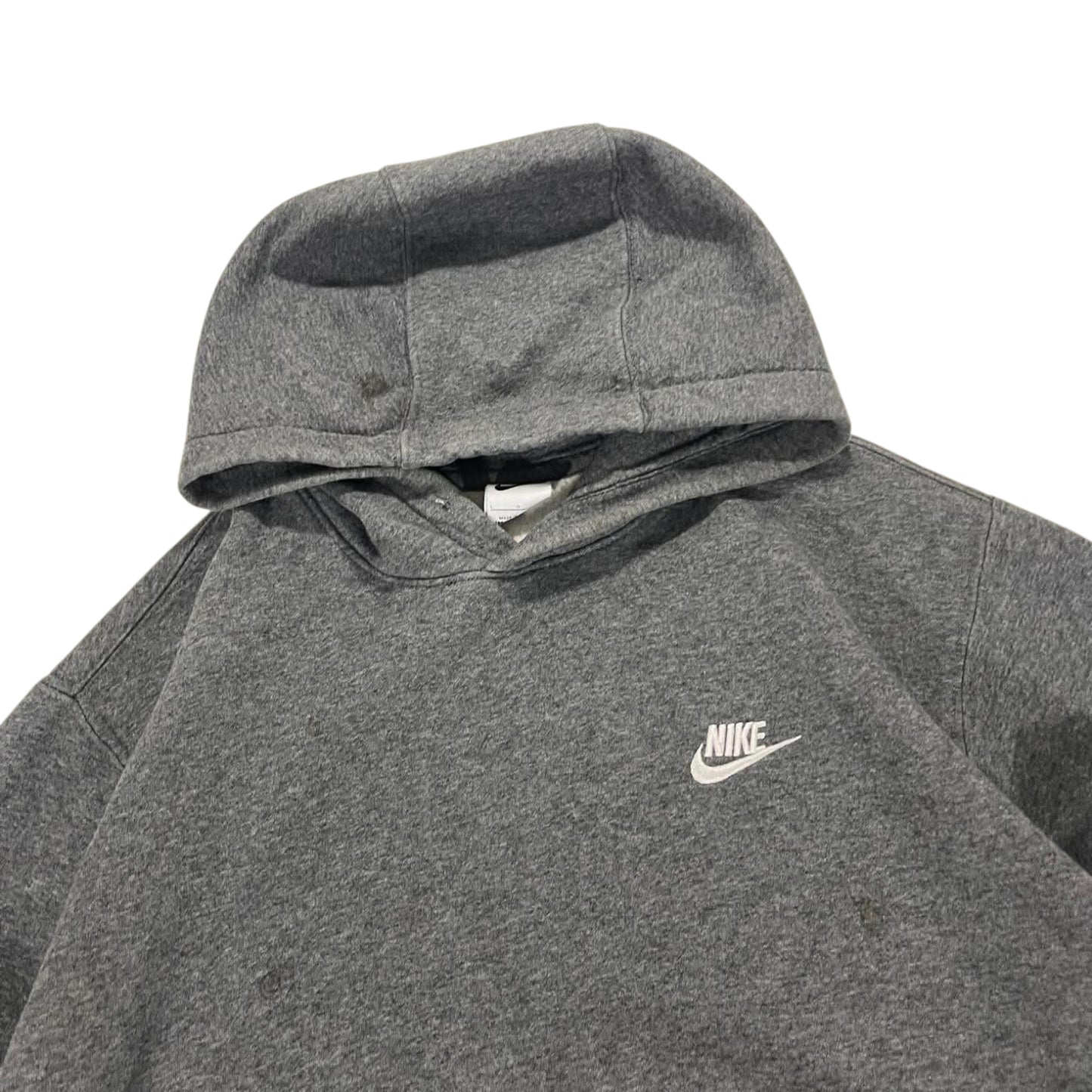 NIKE GREY HOODIE WITH EMBROIDERED LOGO (L)