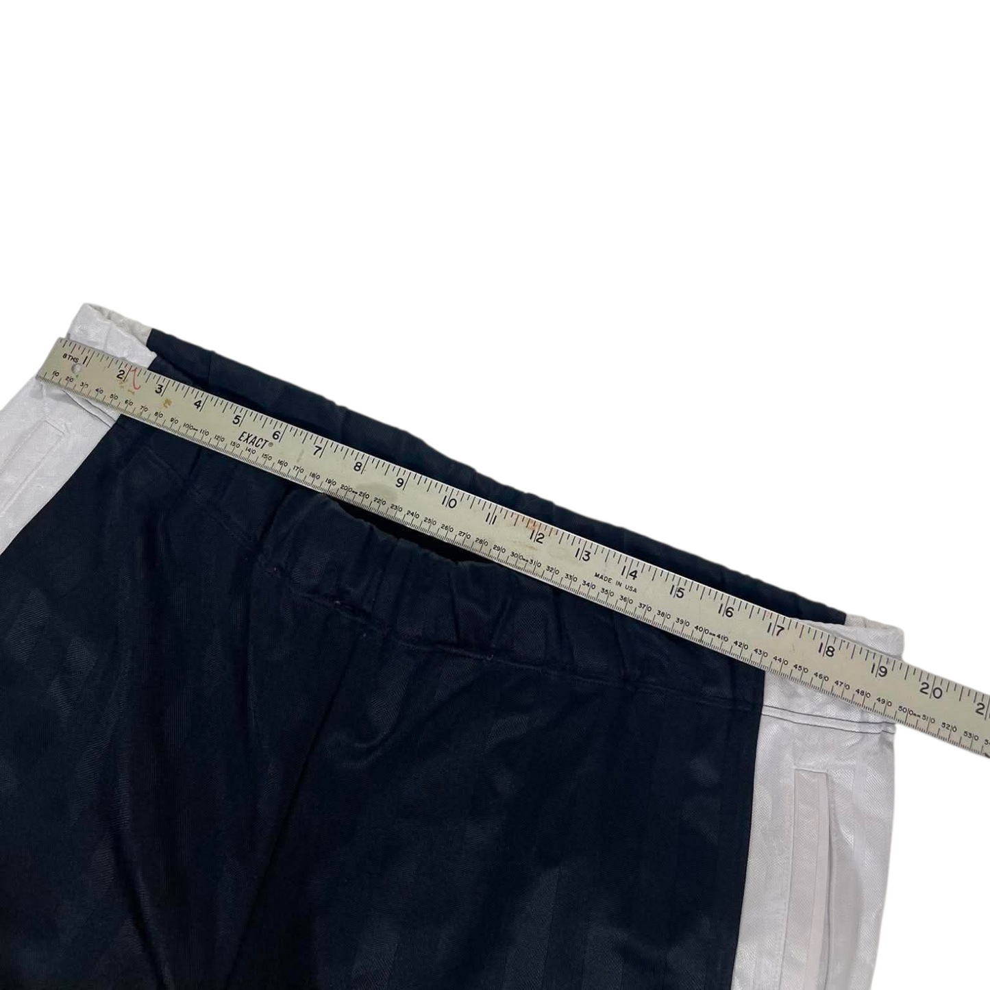 VINTAGE BAGGY PUMA BLACK TRACK PANTS WITH WHITE STRIPES (L-XL)