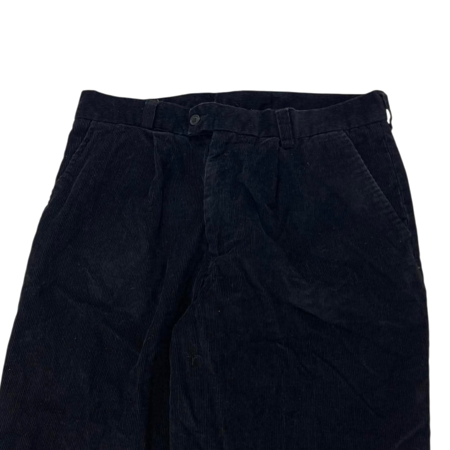 VINTAGE BRACKS BLACK CORDUROY WIDE LEG TROUSERS (32)