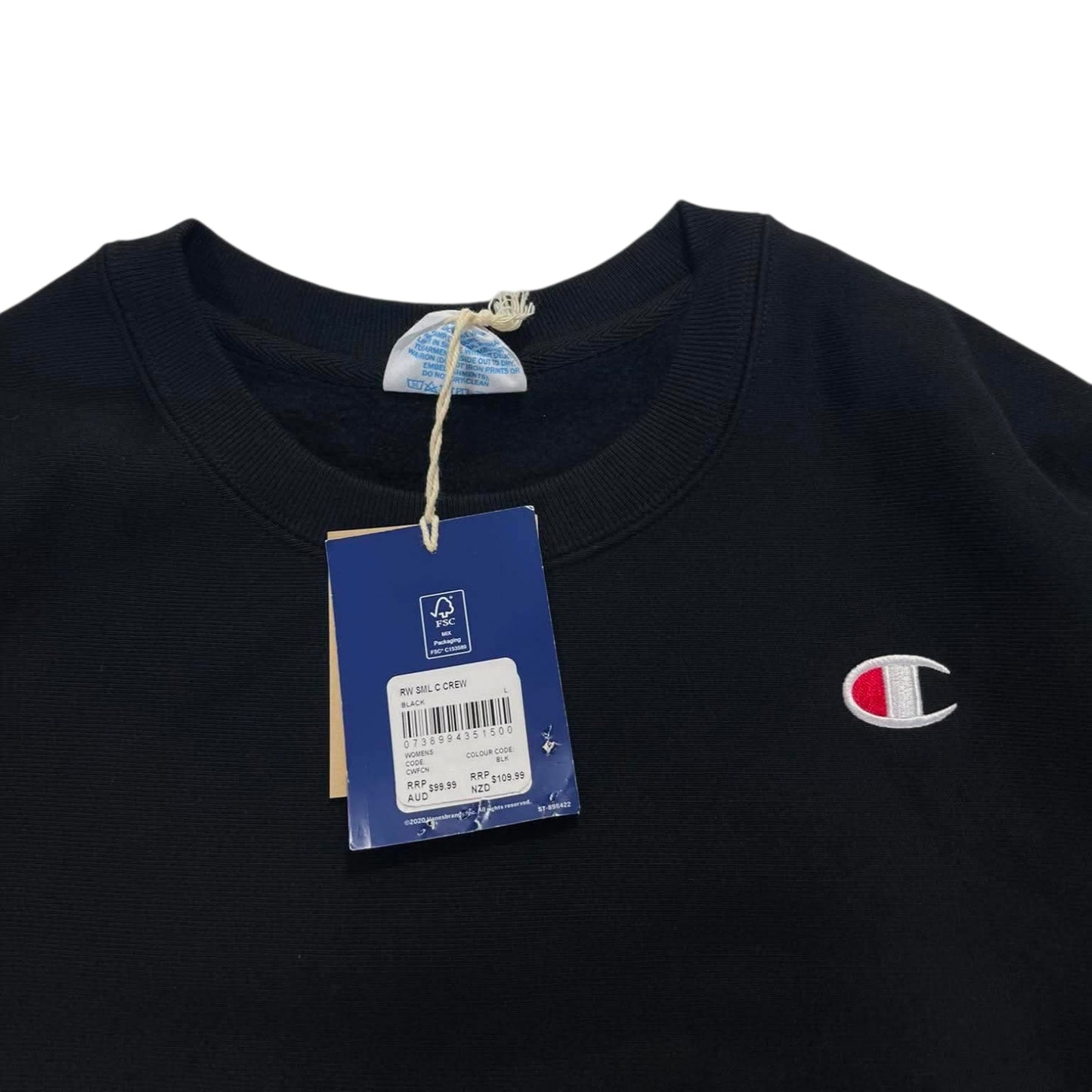 BRANDNEW CHAMPION BLACK CREWNECK (M)