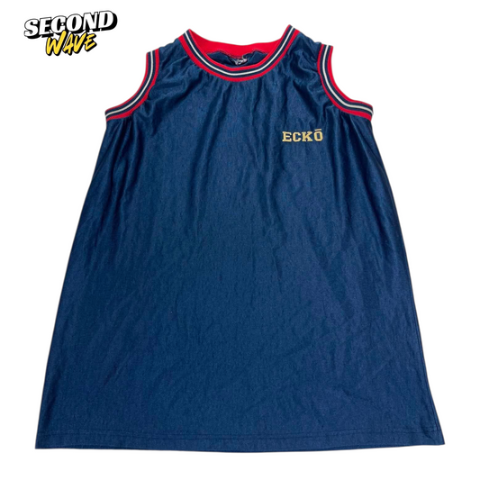 Y2K ECKO UNLTD NAVY BLUE SLEEVELESS TOP (M)