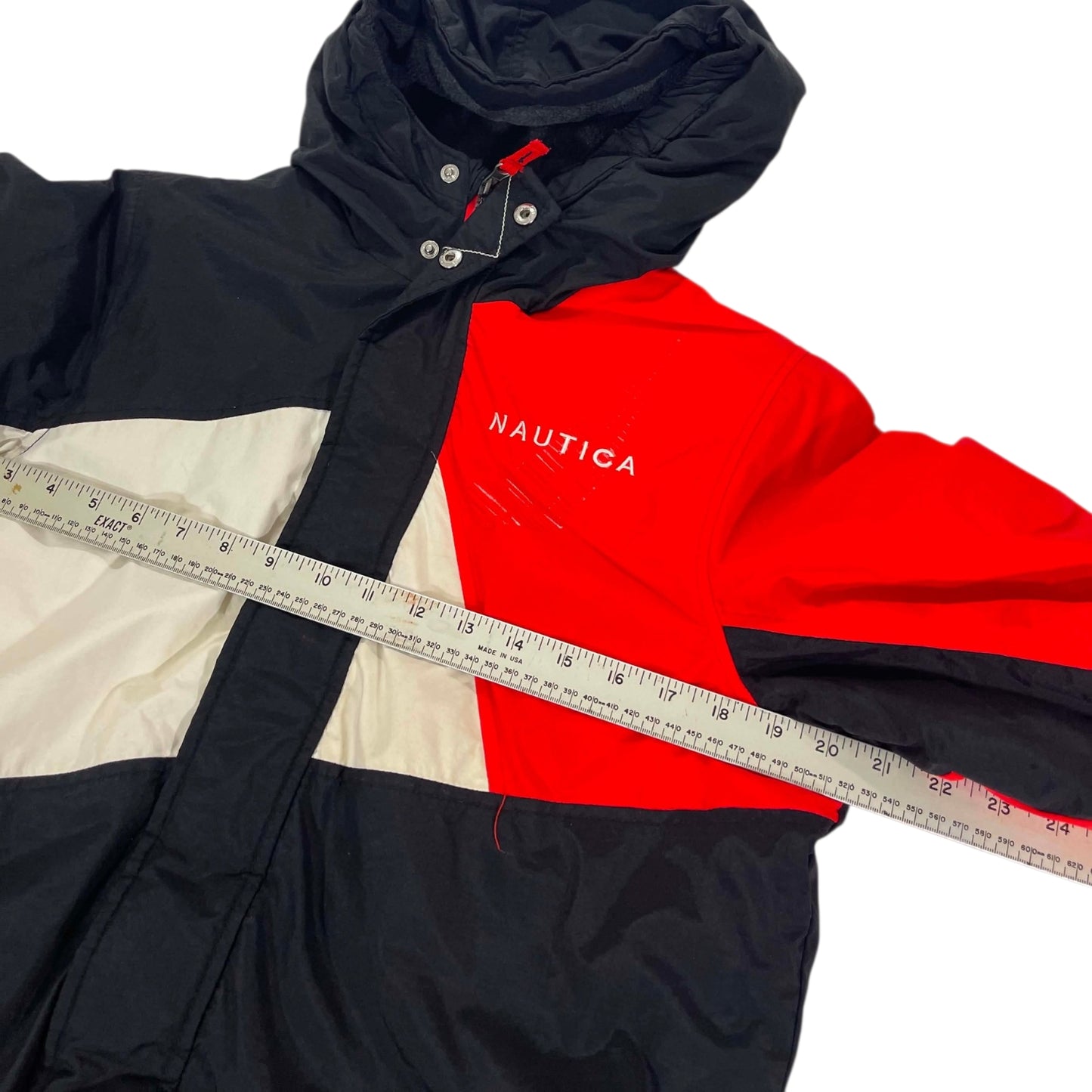 VINTAGE PUFFER NAUTICA BLACK AND RED JACKET (S)